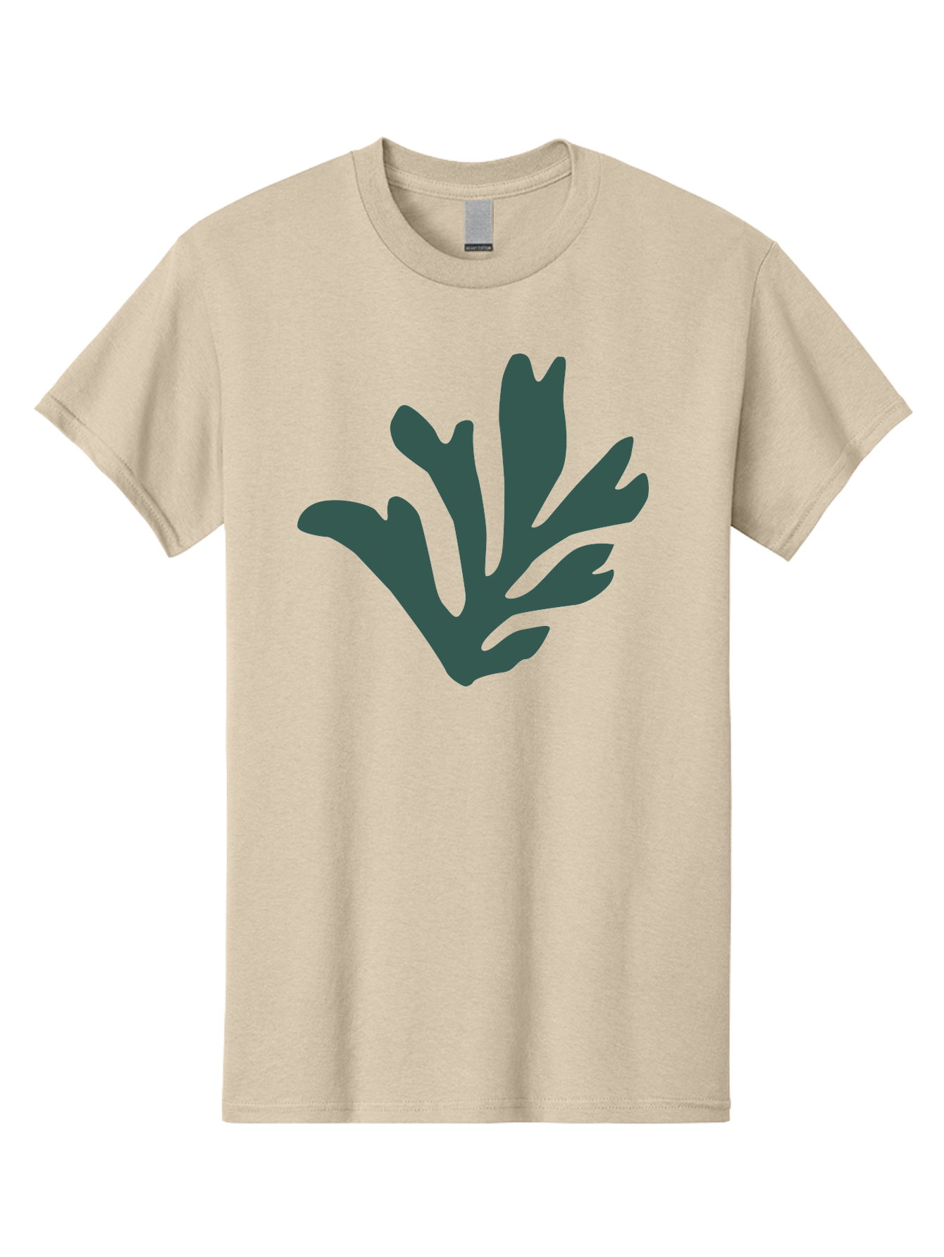 Seaweed-Silhouette Men'S Graphic Tee, 100% Cotton, Comfortable Casual Summer Wear, Machine Washable, Seaweed Silhouette, Ocean Flora, Underwater Plants, Marine Life, Dark Green, Abstract Shape, Simple Design, Minimalist Art Aab634 19