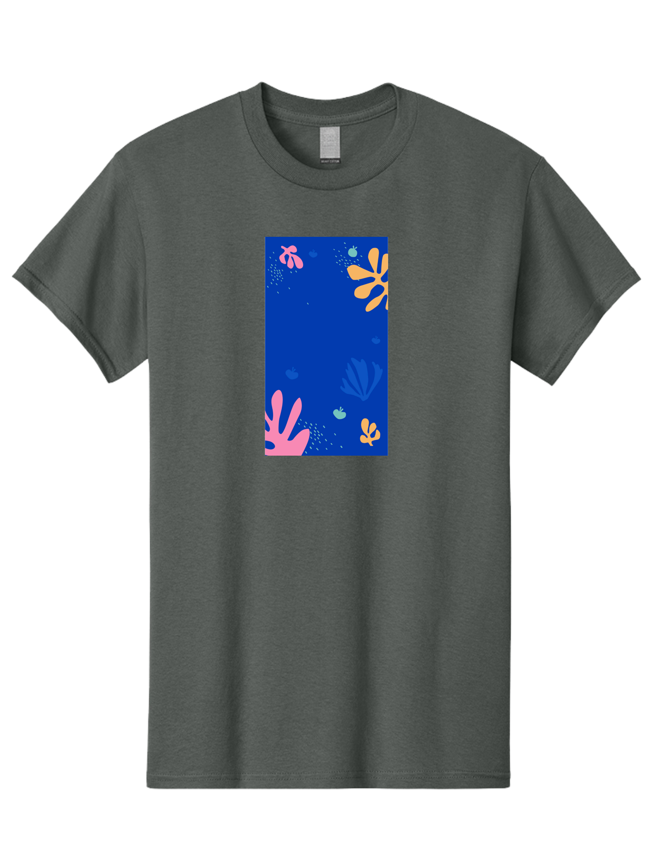 Underwater-Florals Men'S Graphic Tee, 100% Cotton, Comfortable Casual Summer Wear, Machine Washable, Underwater Scene, Colorful Flowers, Coral, Aquatic Plants, Ocean Life, Vibrant Colors, Whimsical Design, Digital Art, Floral Pattern, Aab638 23