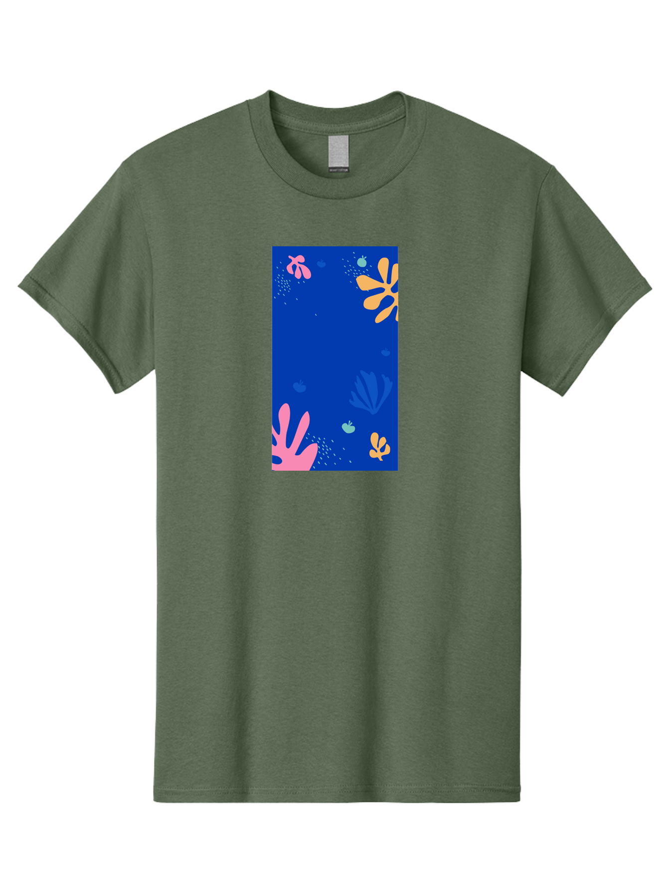 Underwater-Florals Men'S Graphic Tee, 100% Cotton, Comfortable Casual Summer Wear, Machine Washable, Underwater Scene, Colorful Flowers, Coral, Aquatic Plants, Ocean Life, Vibrant Colors, Whimsical Design, Digital Art, Floral Pattern, Aab638 7