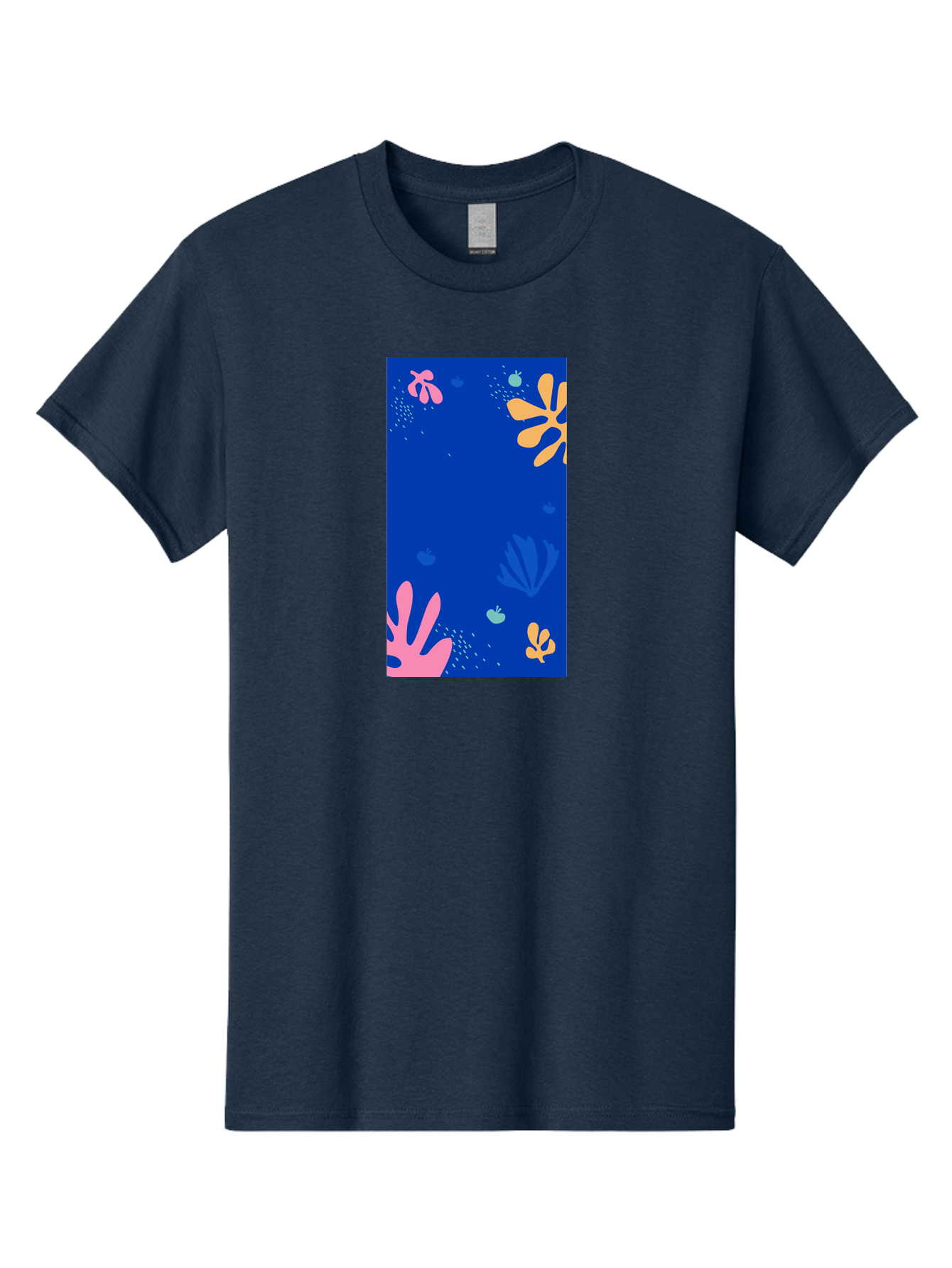 Underwater-Florals Men'S Graphic Tee, 100% Cotton, Comfortable Casual Summer Wear, Machine Washable, Underwater Scene, Colorful Flowers, Coral, Aquatic Plants, Ocean Life, Vibrant Colors, Whimsical Design, Digital Art, Floral Pattern, Aab638 25