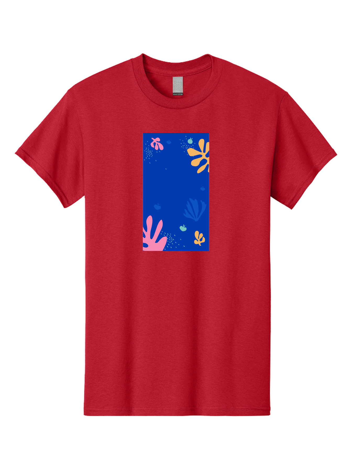 Underwater-Florals Men'S Graphic Tee, 100% Cotton, Comfortable Casual Summer Wear, Machine Washable, Underwater Scene, Colorful Flowers, Coral, Aquatic Plants, Ocean Life, Vibrant Colors, Whimsical Design, Digital Art, Floral Pattern, Aab638 5