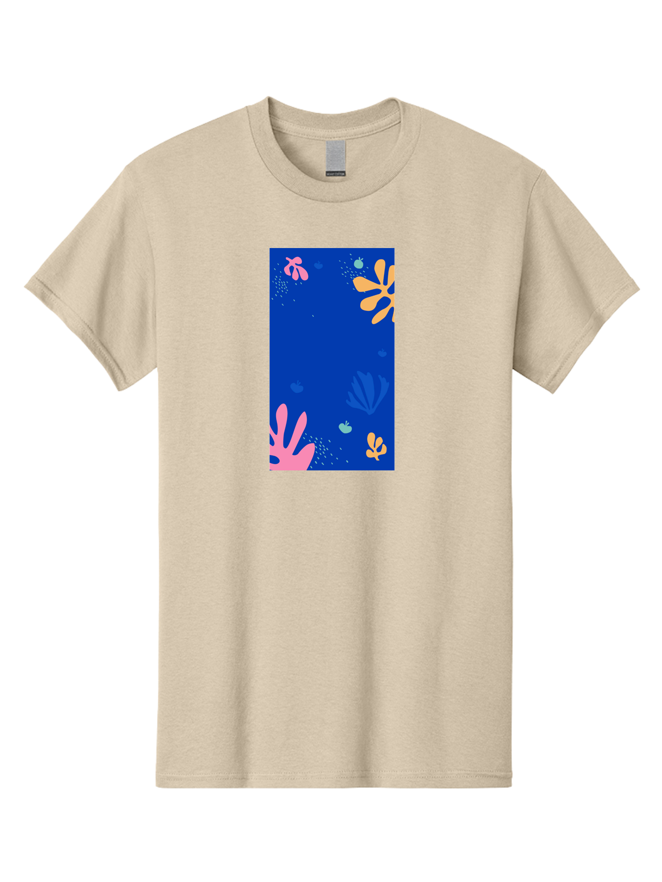 Underwater-Florals Men'S Graphic Tee, 100% Cotton, Comfortable Casual Summer Wear, Machine Washable, Underwater Scene, Colorful Flowers, Coral, Aquatic Plants, Ocean Life, Vibrant Colors, Whimsical Design, Digital Art, Floral Pattern, Aab638 3
