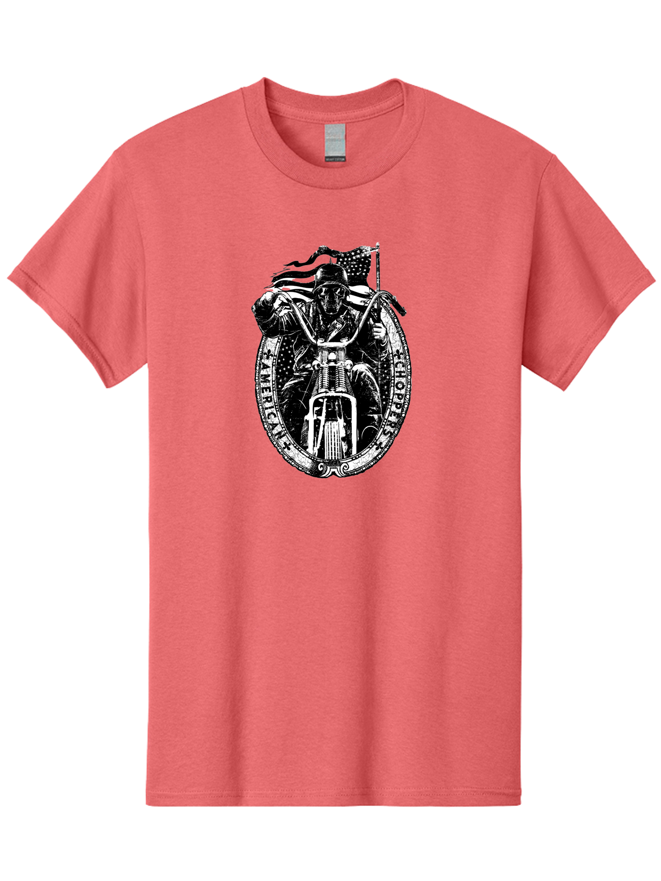 American-Chopper Men'S Graphic Tee, 100% Cotton, Comfortable Casual Summer Wear, Machine Washable, Motorcycle Culture, Biker Graphics, Patriotic Symbol, Chopper Bike, Skull Rider, American Flag, Bold Design, Black And White Illustration, Aab642 27