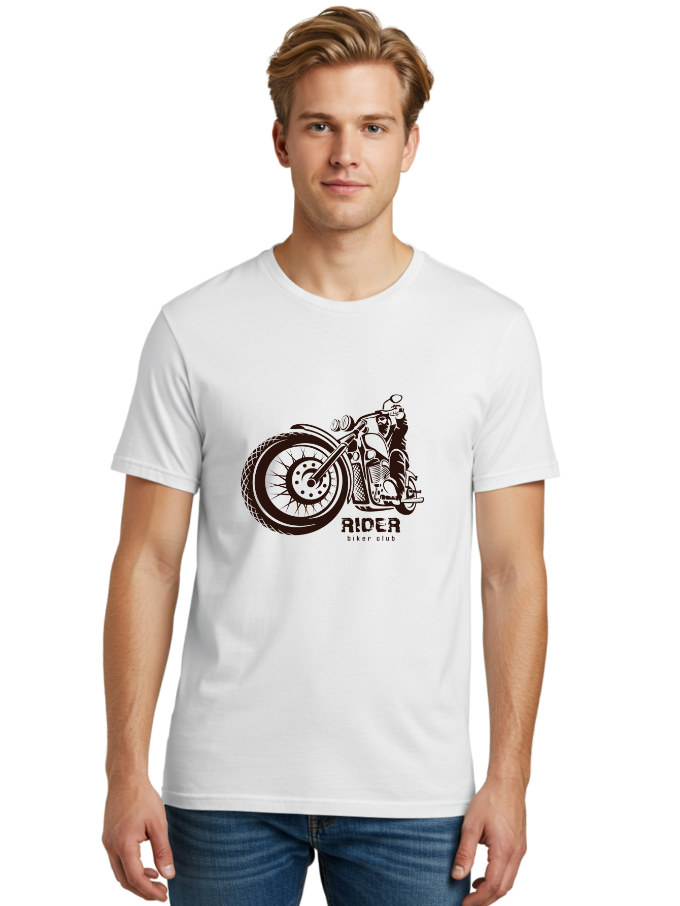 Rider-Biker-Club Men'S Graphic Tee, 100% Cotton, Comfortable Casual Summer Wear, Machine Washable, Motorcycle Club, Biker Culture, Vintage Bike, Rider Logo, Motorcycle Design, Biker Gang, Retro Motorcycle, Biker Apparel Aab645 18