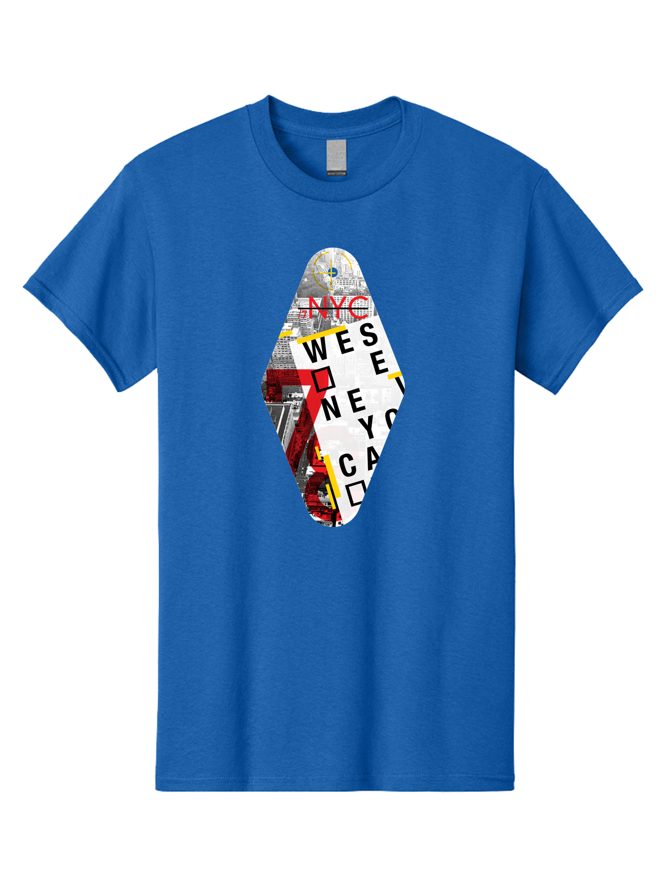 Nyc-West-New-York Men'S Graphic Tee, 100% Cotton, Comfortable Casual Summer Wear, Machine Washable, New York City, Cityscape, Urban Landscape, Abstract Art, Collage, Typography, Modern Design, City Views, Nyc Landmarks, Wesee Concept Aab646 29