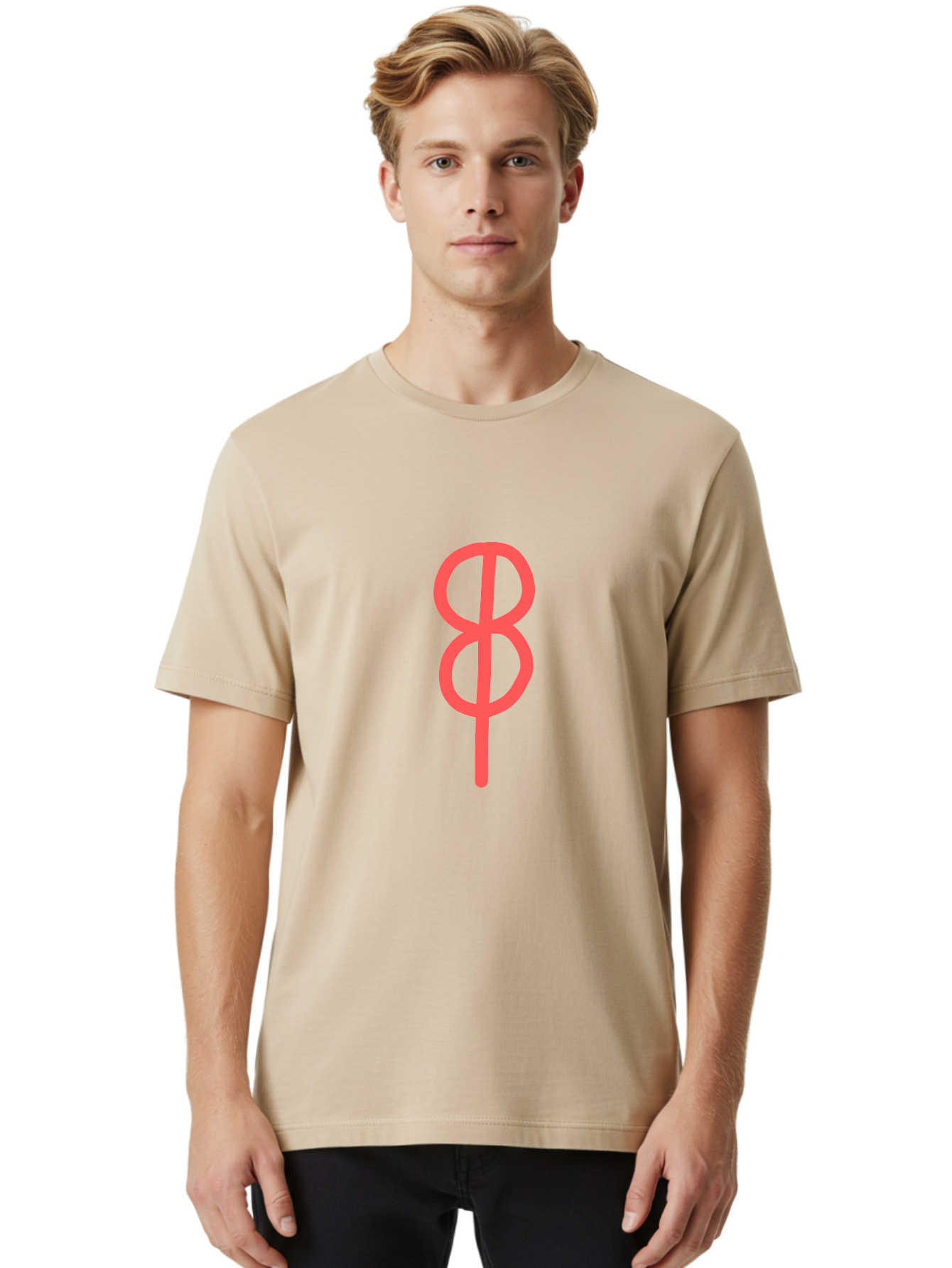 8 Men'S Graphic Tee, 100% Cotton, Comfortable Casual Summer Wear, Machine Washable, Peace Sign, Symbol Of Peace, Protest Symbol, Iconic Symbol, Red Color, Minimalist Design, Simple Graphic, Activism, Social Movement Aab648 22