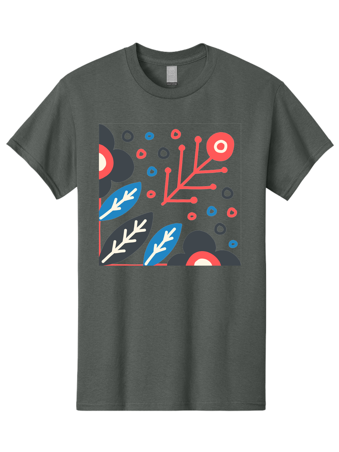 Abstract-Floral-Pattern-1 Men'S Graphic Tee, 100% Cotton, Comfortable Casual Summer Wear, Machine Washable, Abstract Floral Pattern, Colorful Flowers, Modern Botanical Art, Vibrant Graphics, Playful Design, Creative Illustration, Aab650 1