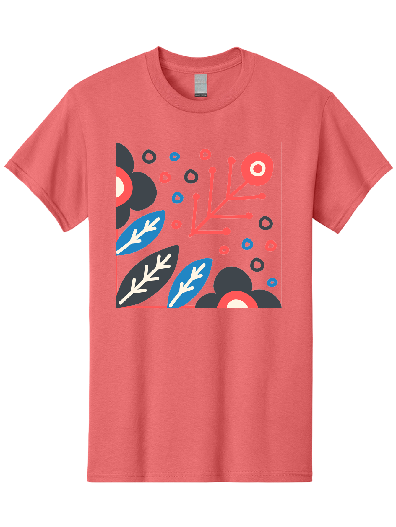 Abstract-Floral-Pattern-1 Men'S Graphic Tee, 100% Cotton, Comfortable Casual Summer Wear, Machine Washable, Abstract Floral Pattern, Colorful Flowers, Modern Botanical Art, Vibrant Graphics, Playful Design, Creative Illustration, Aab650 9