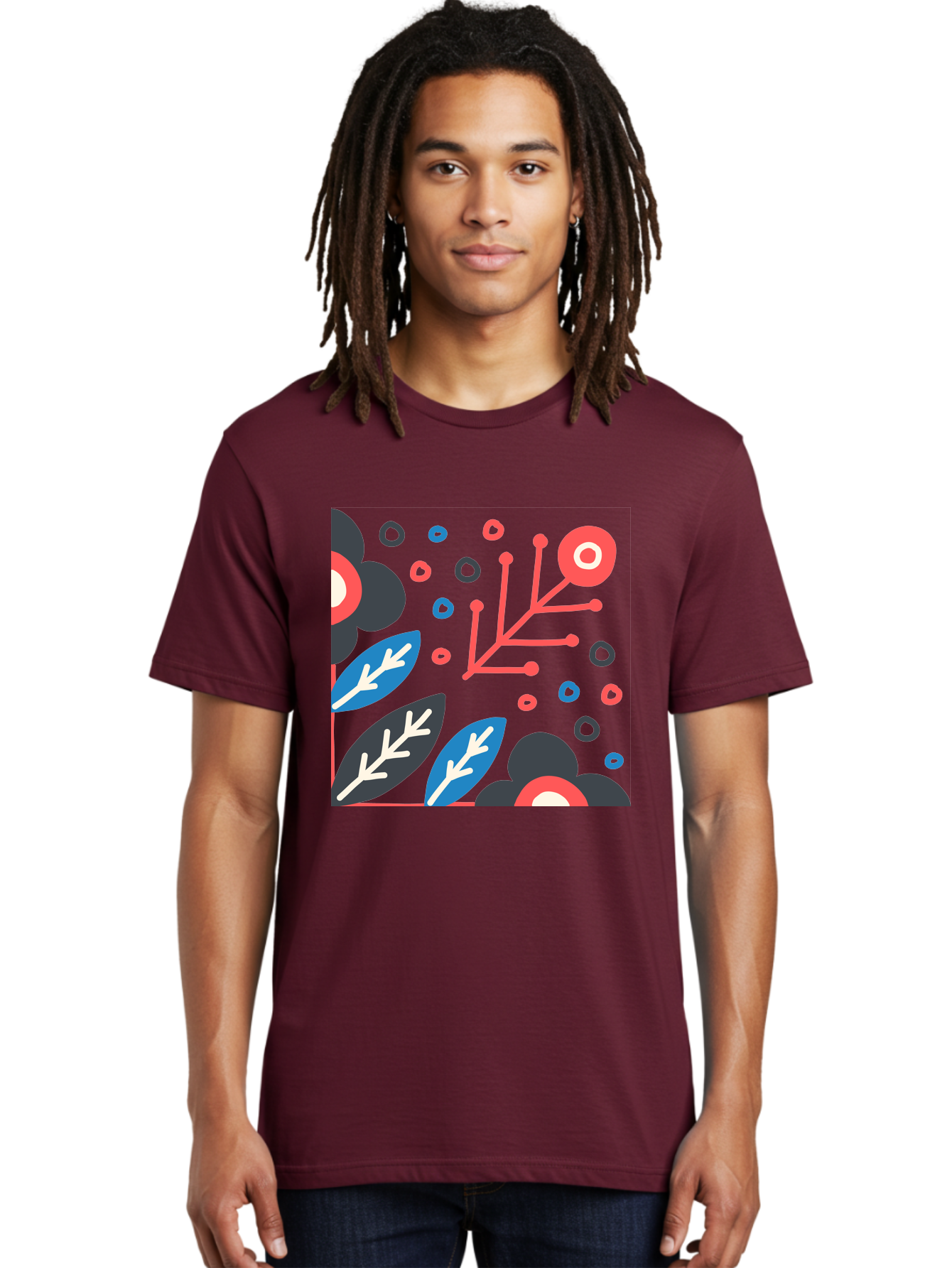 Abstract-Floral-Pattern-1 Men'S Graphic Tee, 100% Cotton, Comfortable Casual Summer Wear, Machine Washable, Abstract Floral Pattern, Colorful Flowers, Modern Botanical Art, Vibrant Graphics, Playful Design, Creative Illustration, Aab650 22