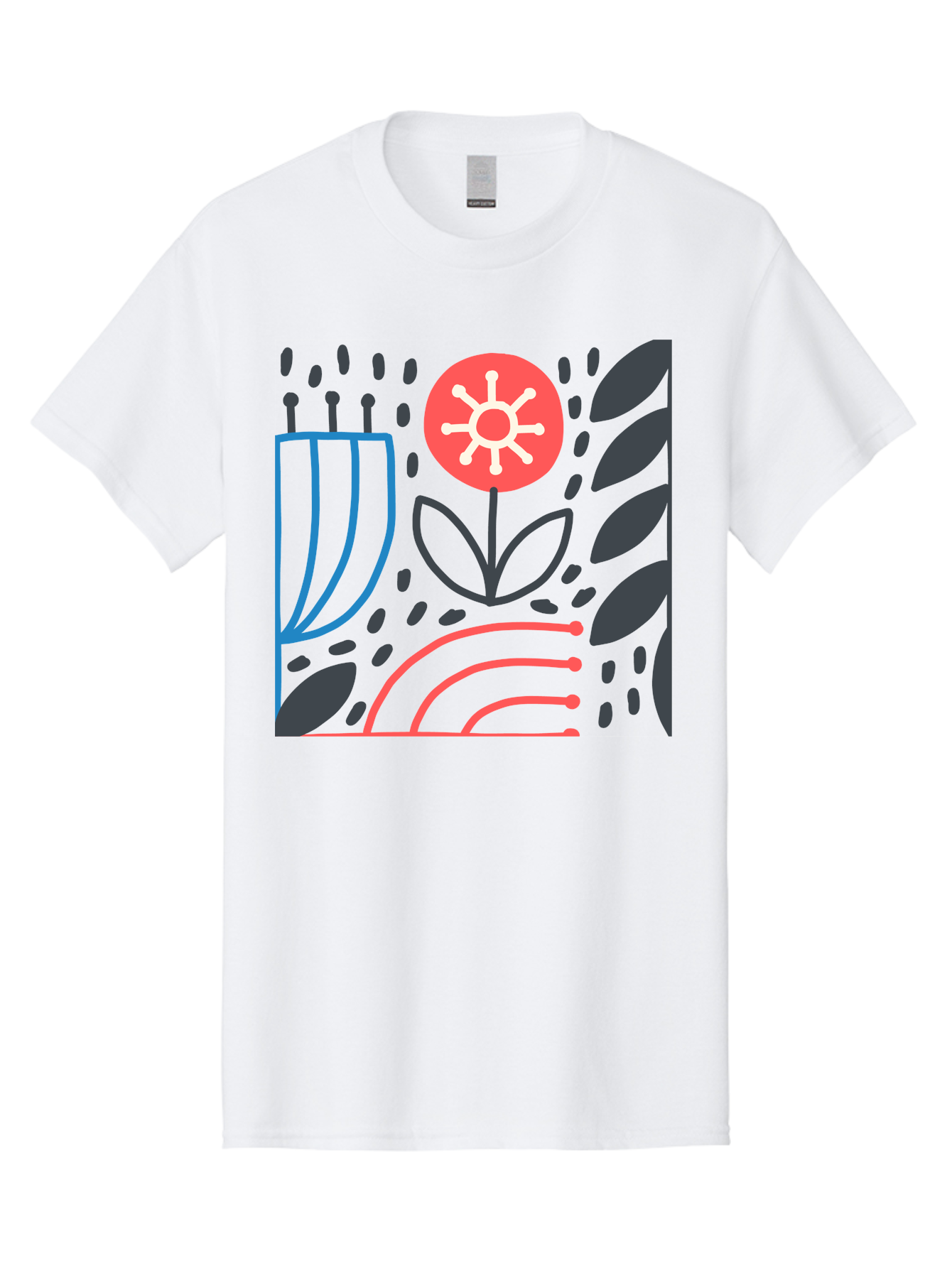 Abstract-Flower Men'S Graphic Tee, 100% Cotton, Comfortable Casual Summer Wear, Machine Washable, Stylish Flower, Abstract Art, Minimalist Design, Simple Shapes, Floral Pattern, Modern Aesthetic, Artistic Expression Aab654 1