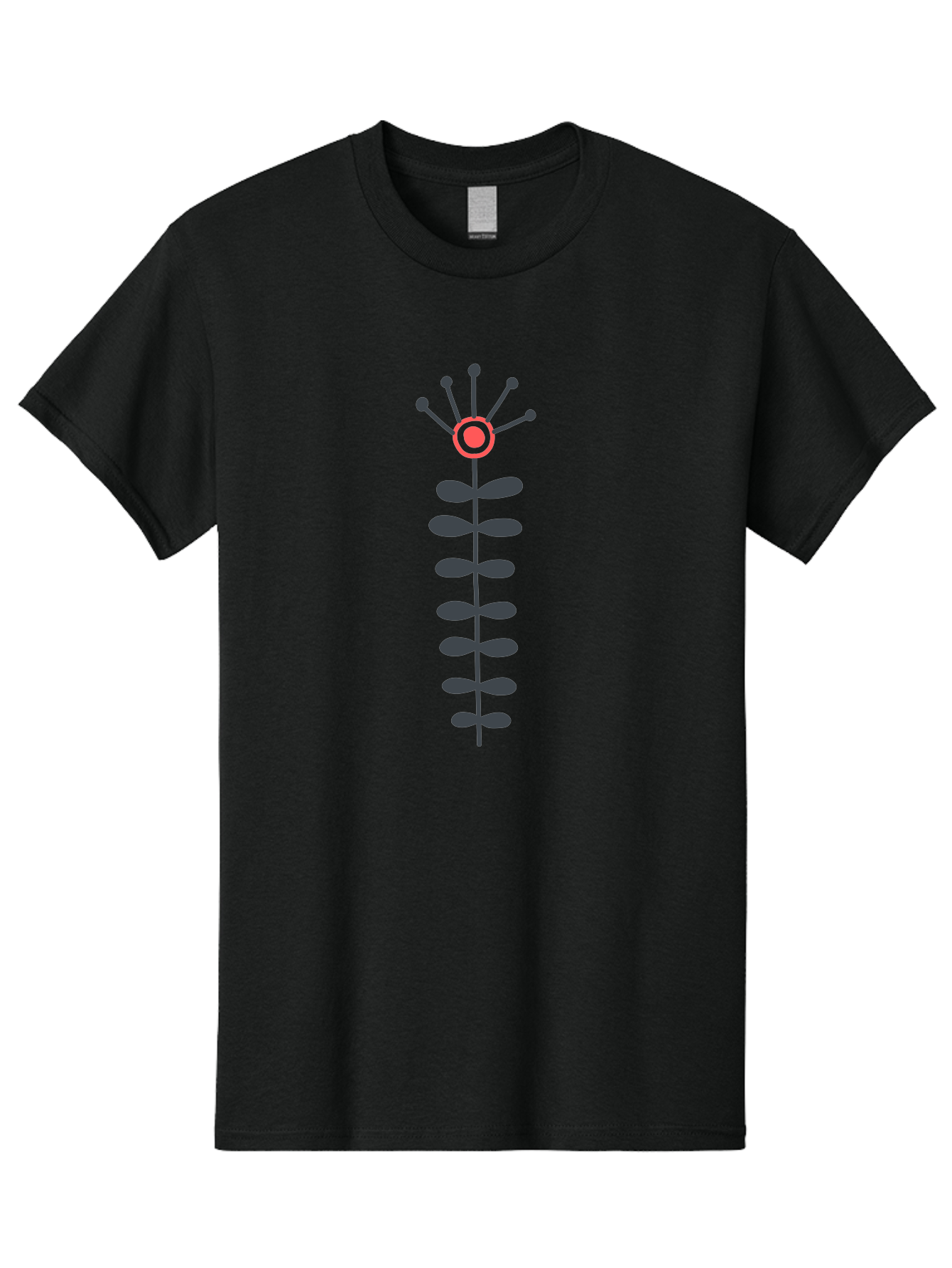 Atom Men'S Graphic Tee, 100% Cotton, Comfortable Casual Summer Wear, Machine Washable, Minimalist Flower Design, Simple Icon, Floral Symbol, Modern Graphic, Grey Petals, Pink Center Aab660 7