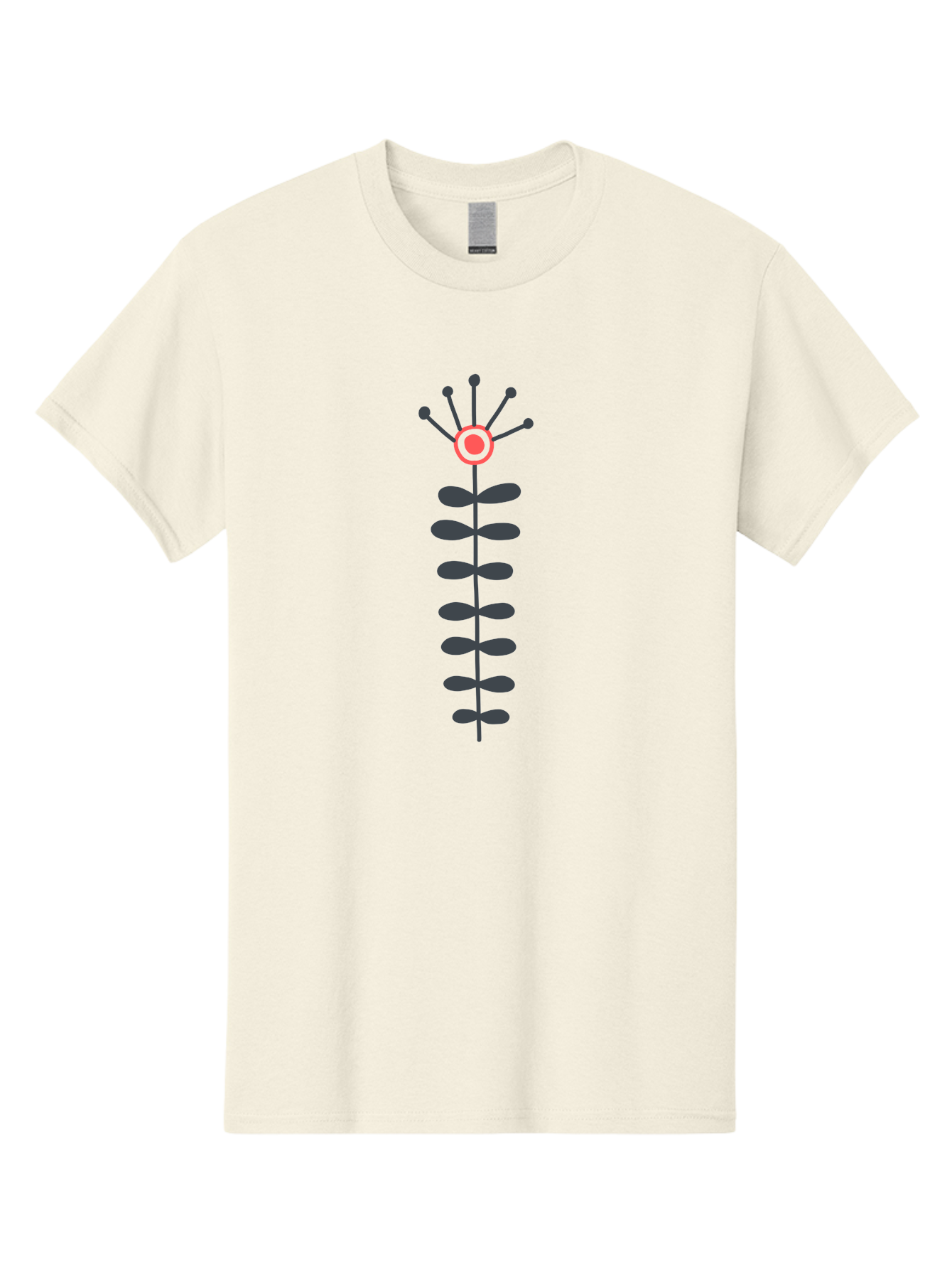 Atom Men'S Graphic Tee, 100% Cotton, Comfortable Casual Summer Wear, Machine Washable, Minimalist Flower Design, Simple Icon, Floral Symbol, Modern Graphic, Grey Petals, Pink Center Aab660 15