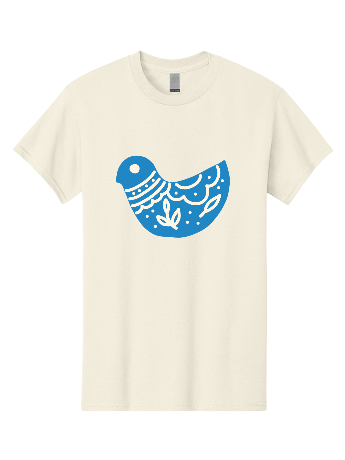 Bird-Logo Men'S Graphic Tee, 100% Cotton, Comfortable Casual Summer Wear, Machine Washable, Blue Bird, White Patterns, Abstract Design, Digital Art, Minimalist Illustration, Stylized Bird, Nature-Inspired, Creative Graphics Aab663 7