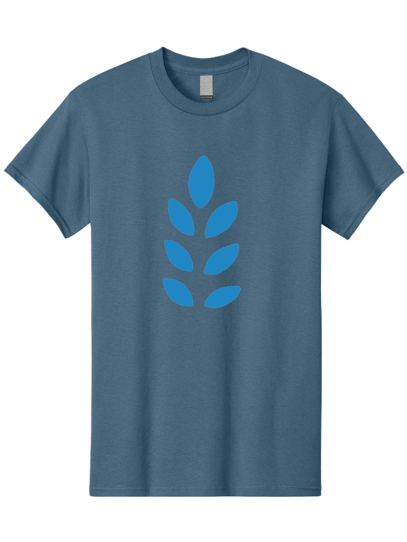 Blue-Leaves Men'S Graphic Tee, 100% Cotton, Comfortable Casual Summer Wear, Machine Washable, Blue Leaves, Simple Design, Minimalist Art, Stylized Foliage, Graphic Element, Abstract Shape, Modern Illustration Aab670 9