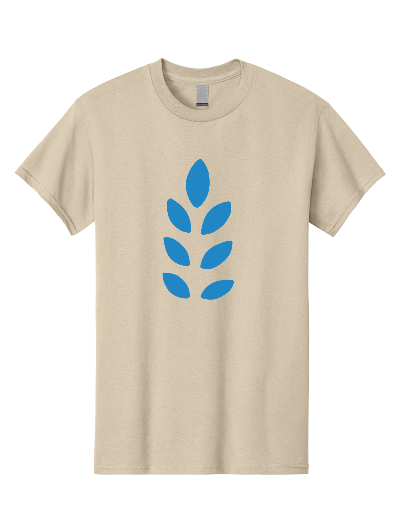 Blue-Leaves Men'S Graphic Tee, 100% Cotton, Comfortable Casual Summer Wear, Machine Washable, Blue Leaves, Simple Design, Minimalist Art, Stylized Foliage, Graphic Element, Abstract Shape, Modern Illustration Aab670 7
