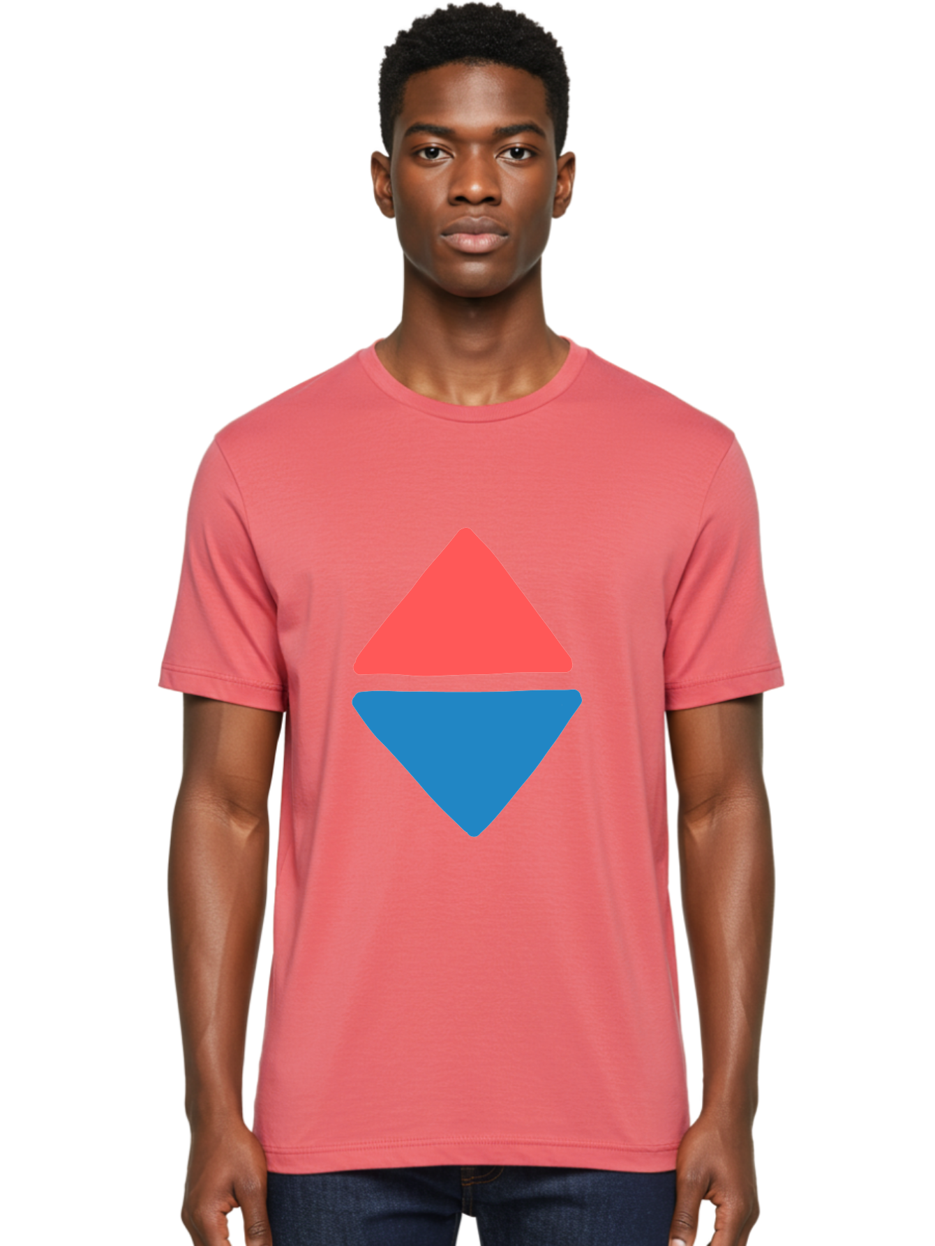 Diamond-Shape Men'S Graphic Tee, 100% Cotton, Comfortable Casual Summer Wear, Machine Washable, Red Diamond, Blue Diamond, Geometric Shapes, Abstract Design, Vibrant Colors, Minimalist Art, Modern Graphics, Diamond Symbol Aab691 12