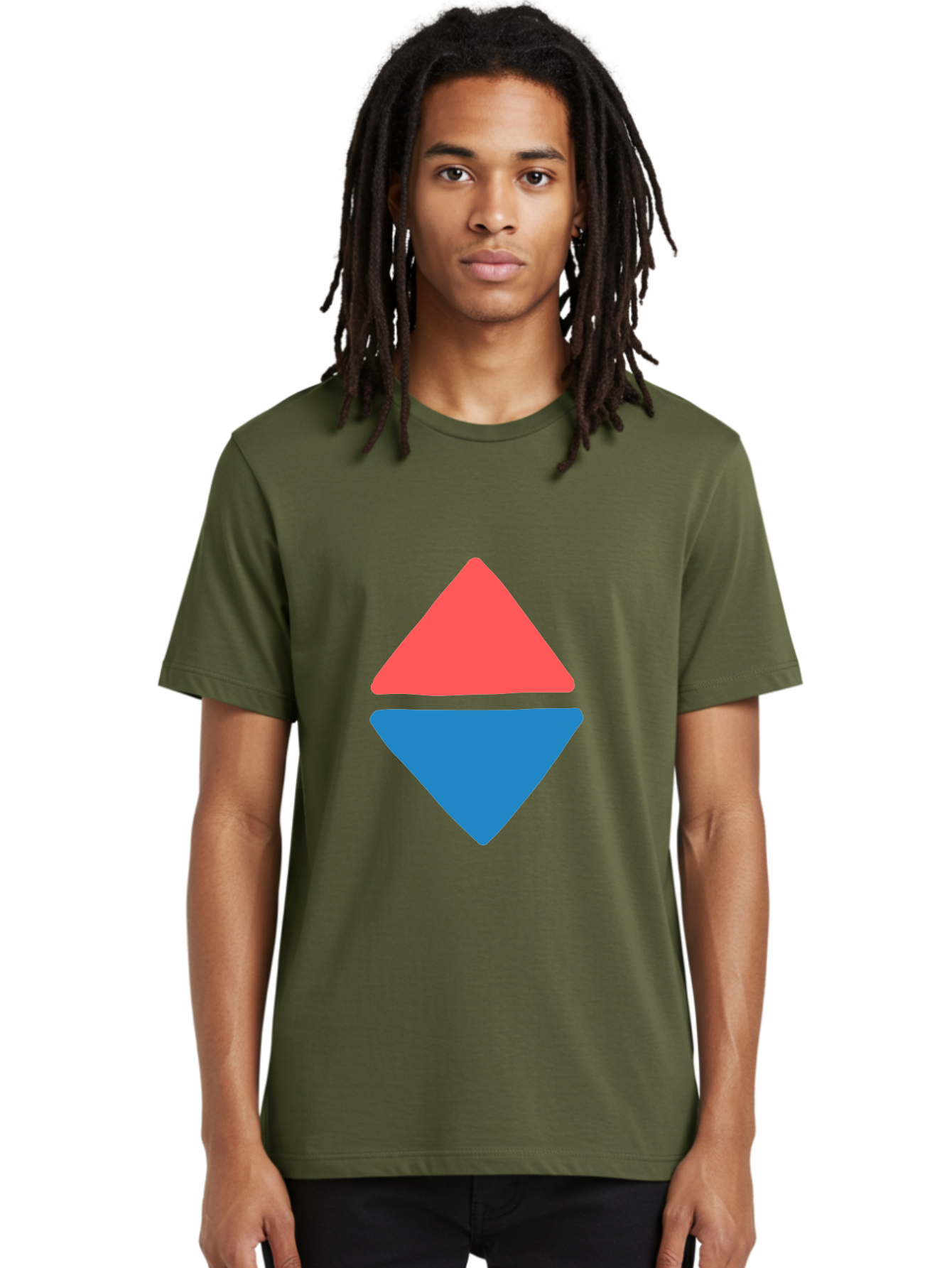 Diamond-Shape Men'S Graphic Tee, 100% Cotton, Comfortable Casual Summer Wear, Machine Washable, Red Diamond, Blue Diamond, Geometric Shapes, Abstract Design, Vibrant Colors, Minimalist Art, Modern Graphics, Diamond Symbol Aab691 8