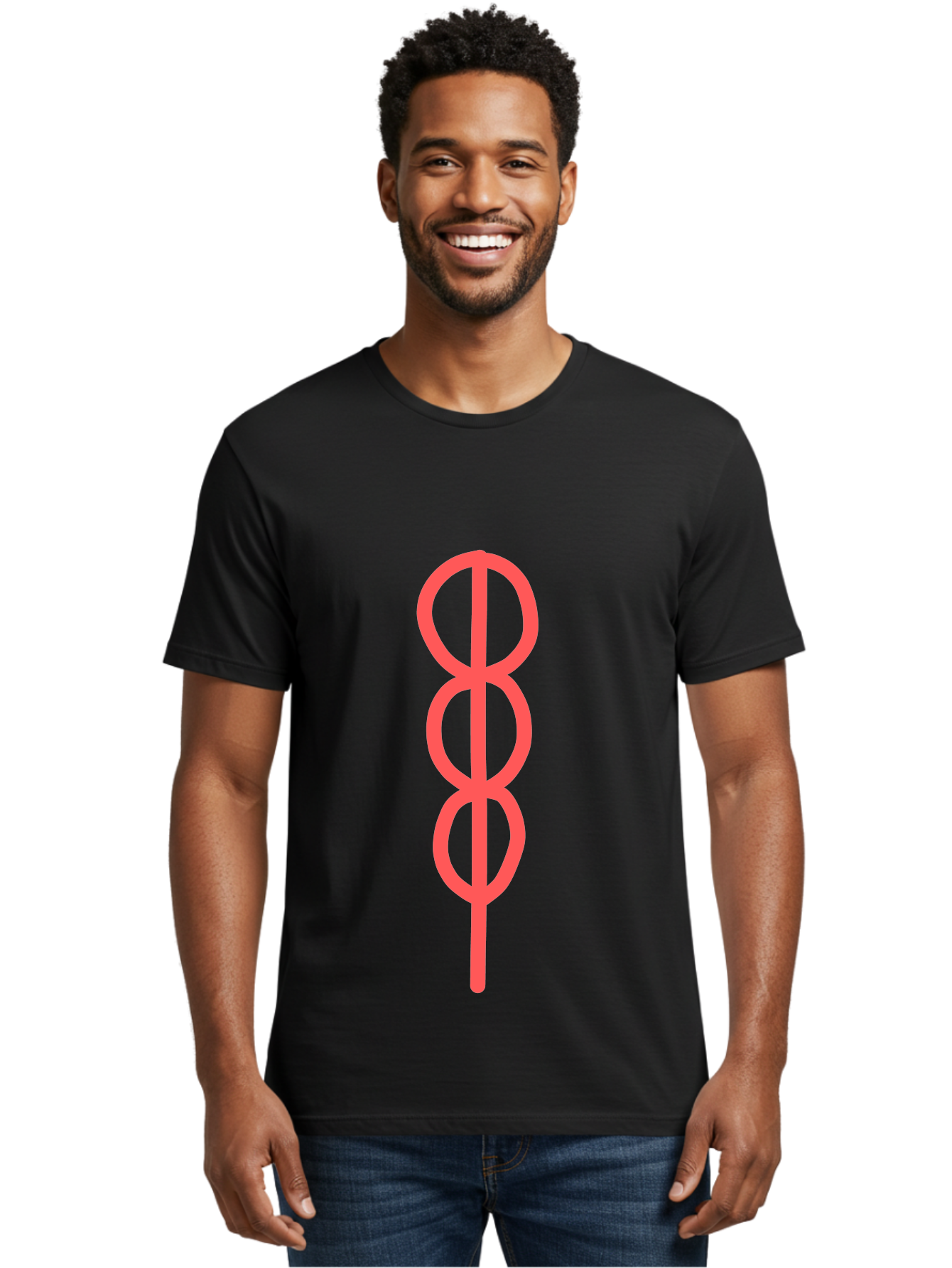 Eight-Symbol Men'S Graphic Tee, 100% Cotton, Comfortable Casual Summer Wear, Machine Washable, Psychedelic Symbol, Infinity Symbol, Number 8, Spiral Pattern, Abstract Design, Geometric Shape, Symbolic Art, Retro Aesthetic, Modern Graphic Aab696 4