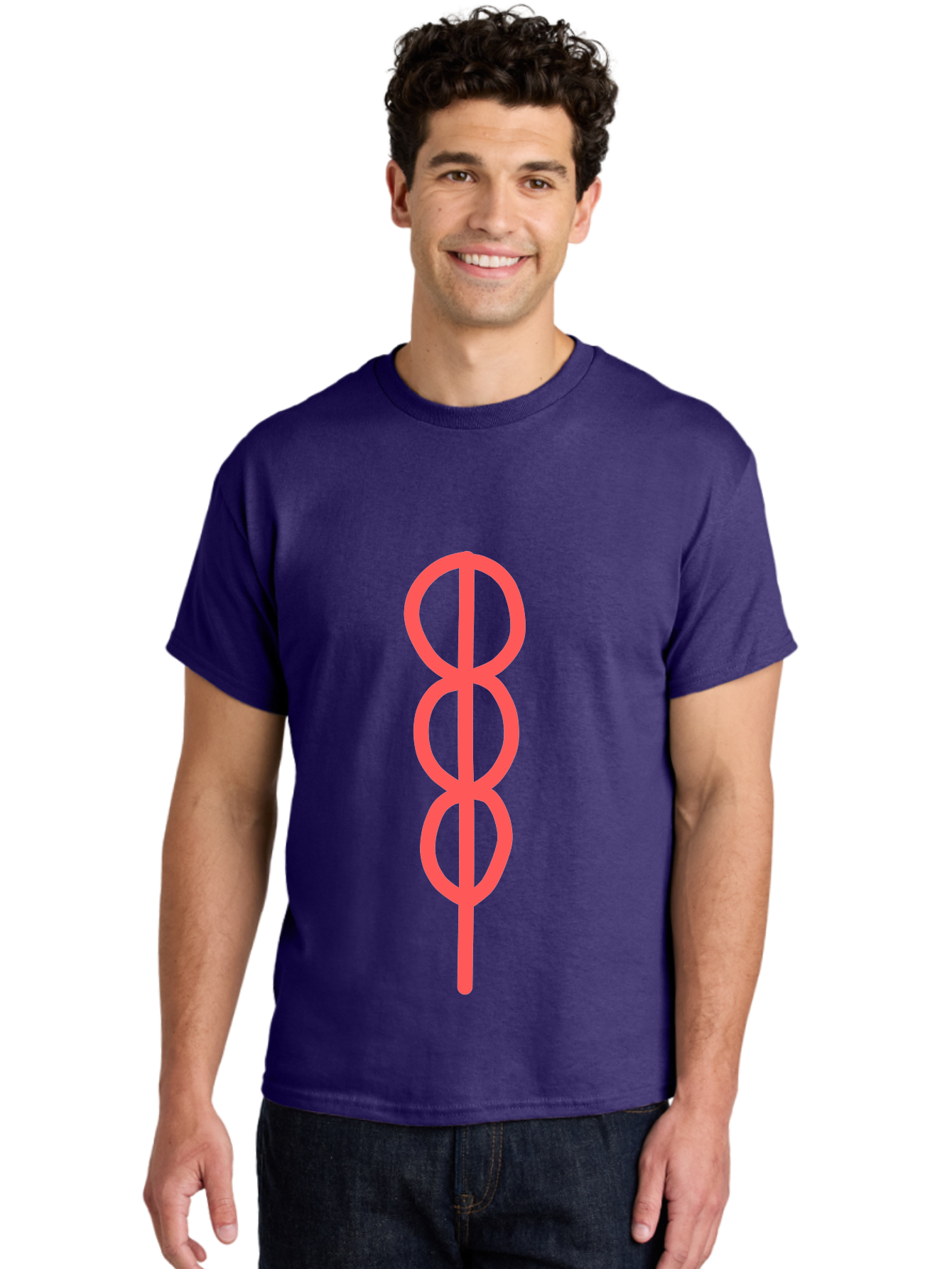 Eight-Symbol Men'S Graphic Tee, 100% Cotton, Comfortable Casual Summer Wear, Machine Washable, Psychedelic Symbol, Infinity Symbol, Number 8, Spiral Pattern, Abstract Design, Geometric Shape, Symbolic Art, Retro Aesthetic, Modern Graphic Aab696 14