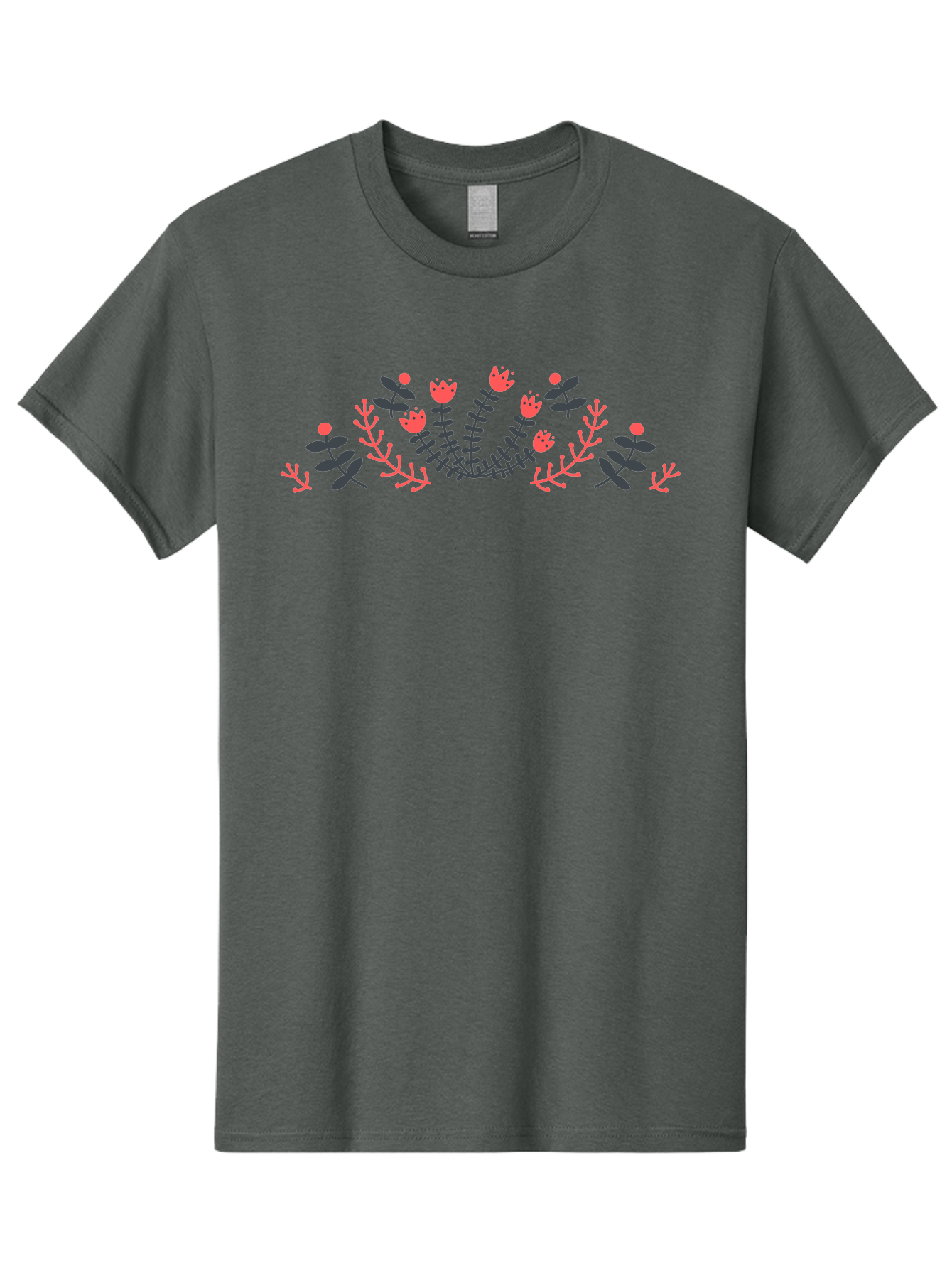 Floral-Design Men'S Graphic Tee, 100% Cotton, Comfortable Casual Summer Wear, Machine Washable, Floral Pattern, Elegant Design, Delicate Flowers, Pink Blooms, Dark Blue Leaves, Whimsical Arrangement, Beautiful Artwork, Floral Wreath, Aab700 19