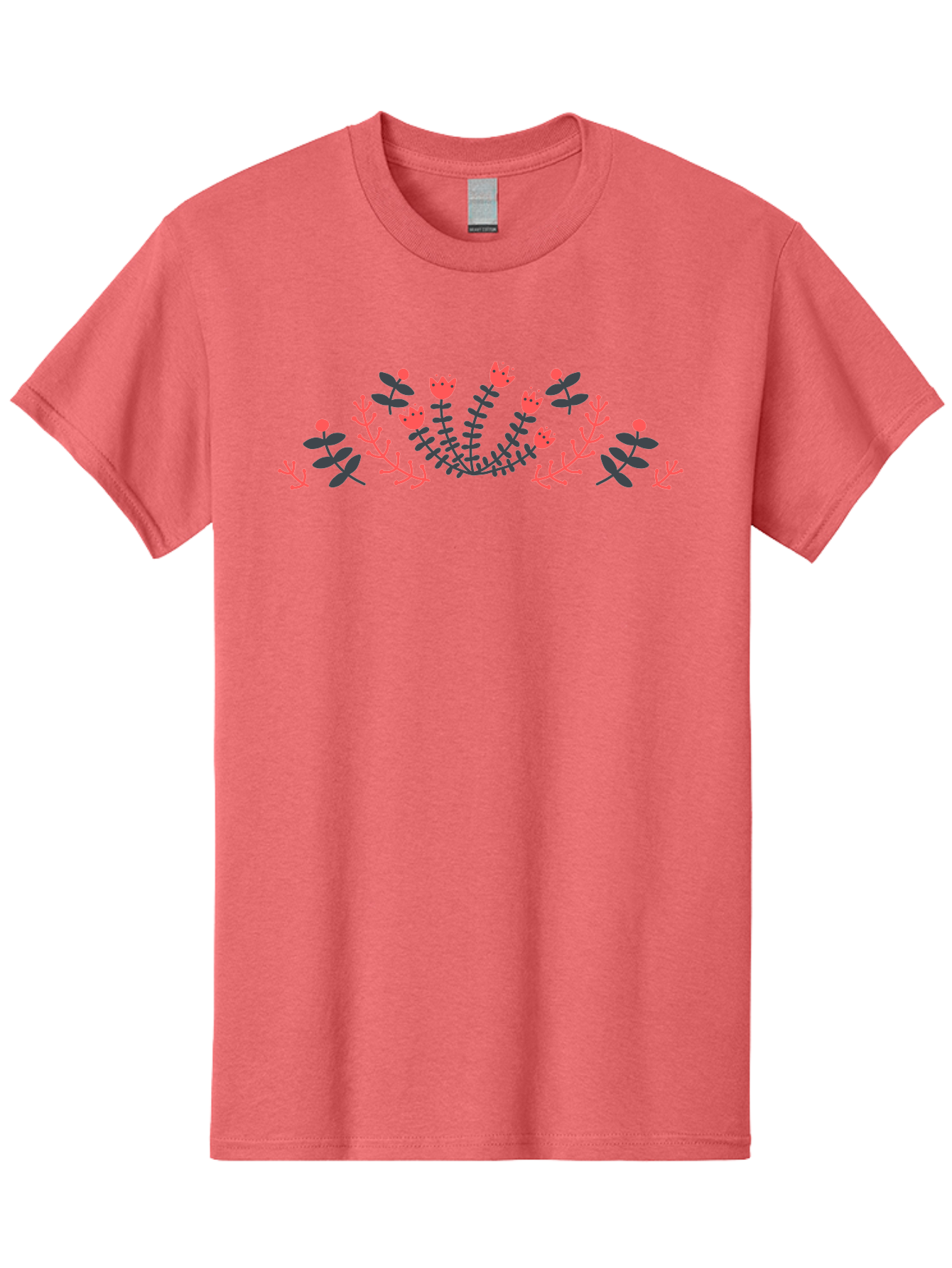 Floral-Design Men'S Graphic Tee, 100% Cotton, Comfortable Casual Summer Wear, Machine Washable, Floral Pattern, Elegant Design, Delicate Flowers, Pink Blooms, Dark Blue Leaves, Whimsical Arrangement, Beautiful Artwork, Floral Wreath, Aab700 17