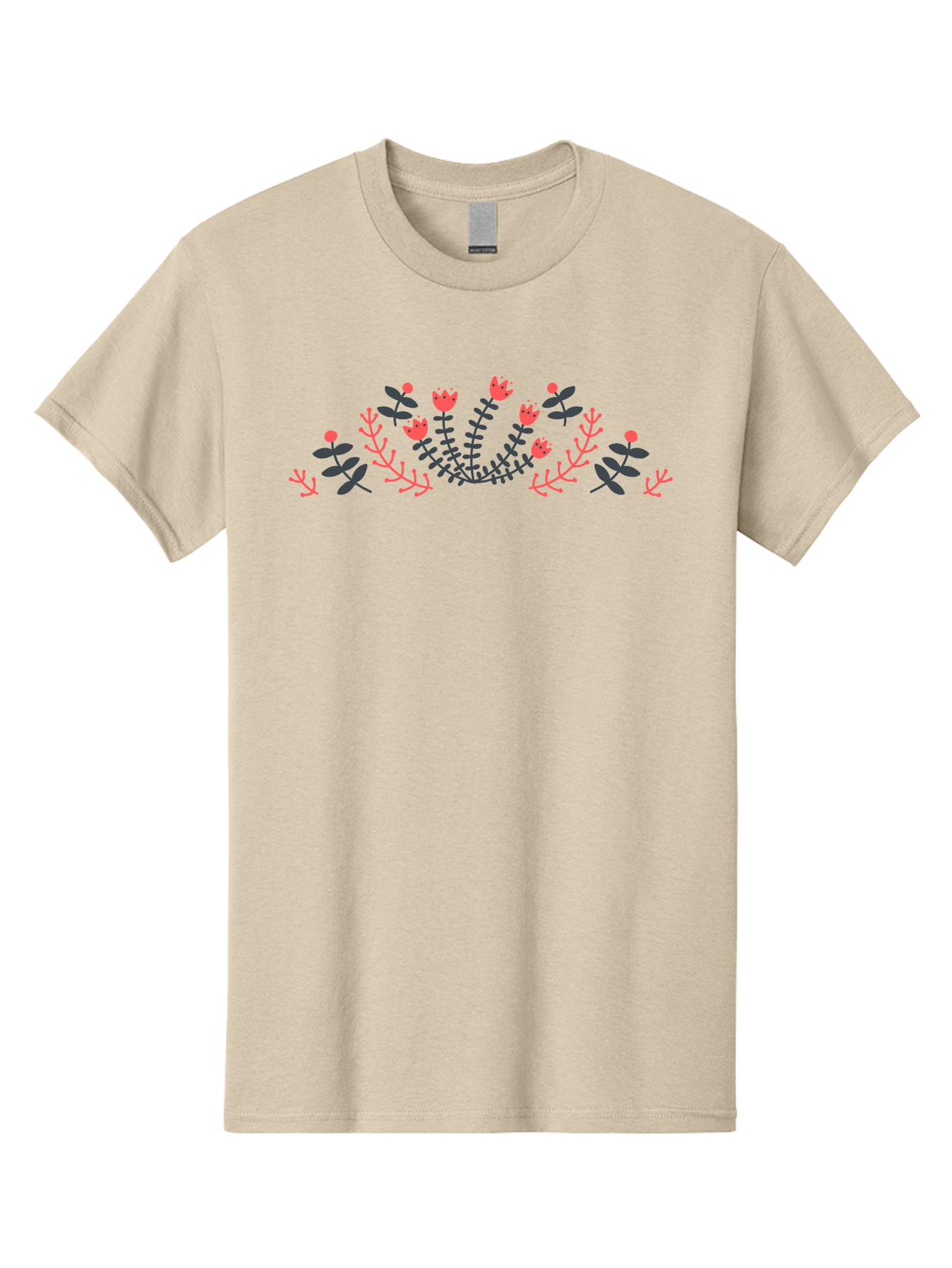 Floral-Design Men'S Graphic Tee, 100% Cotton, Comfortable Casual Summer Wear, Machine Washable, Floral Pattern, Elegant Design, Delicate Flowers, Pink Blooms, Dark Blue Leaves, Whimsical Arrangement, Beautiful Artwork, Floral Wreath, Aab700 21