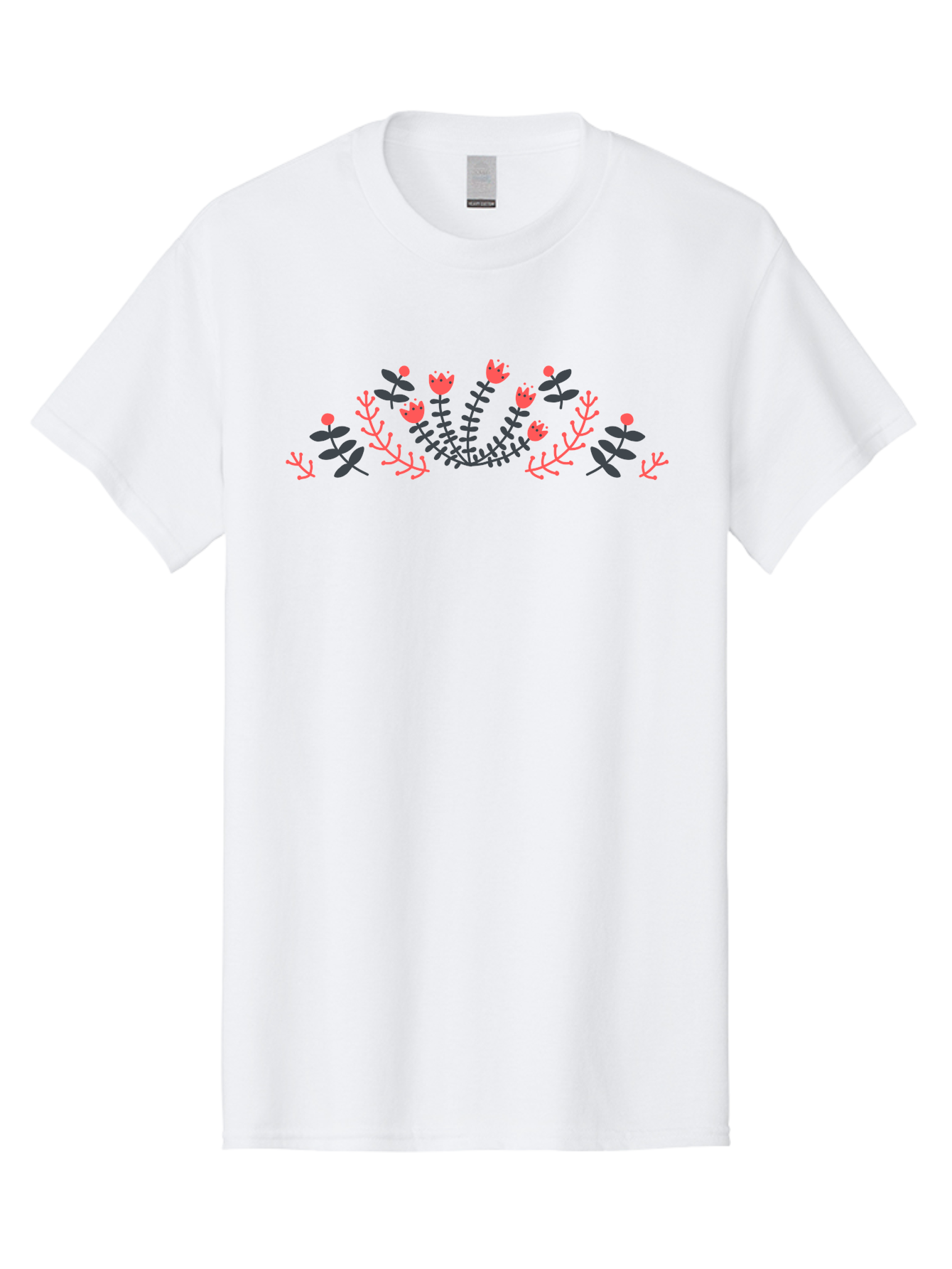 Floral-Design Men'S Graphic Tee, 100% Cotton, Comfortable Casual Summer Wear, Machine Washable, Floral Pattern, Elegant Design, Delicate Flowers, Pink Blooms, Dark Blue Leaves, Whimsical Arrangement, Beautiful Artwork, Floral Wreath, Aab700 11