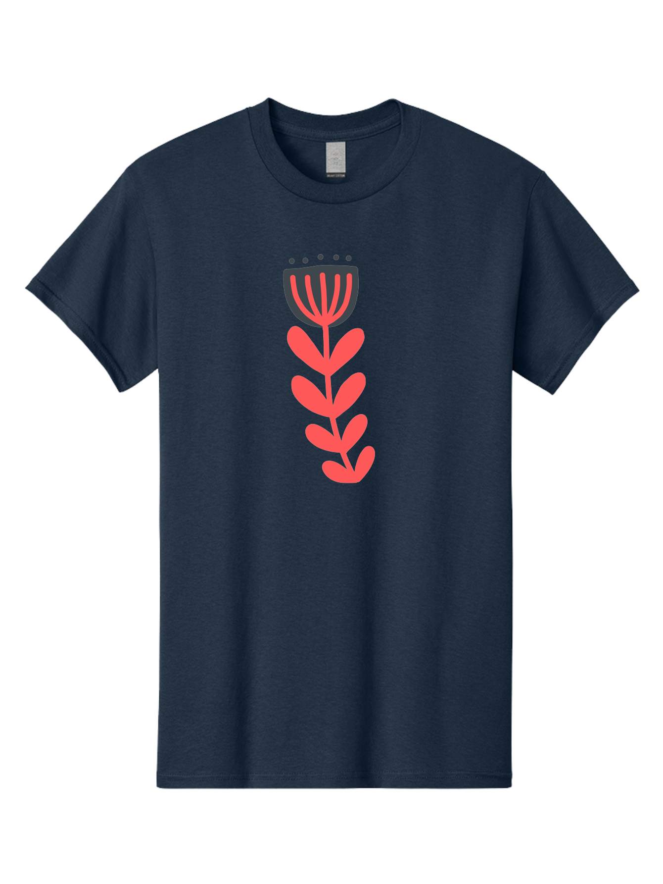 Flower-2 Men'S Graphic Tee, 100% Cotton, Comfortable Casual Summer Wear, Machine Washable, Simple Flower Design, Floral Pattern, Minimalist Art, Red And Black Hues, Bold Graphics, Stylized Bloom, Modern Illustration, Flower Graphic Aab722 3