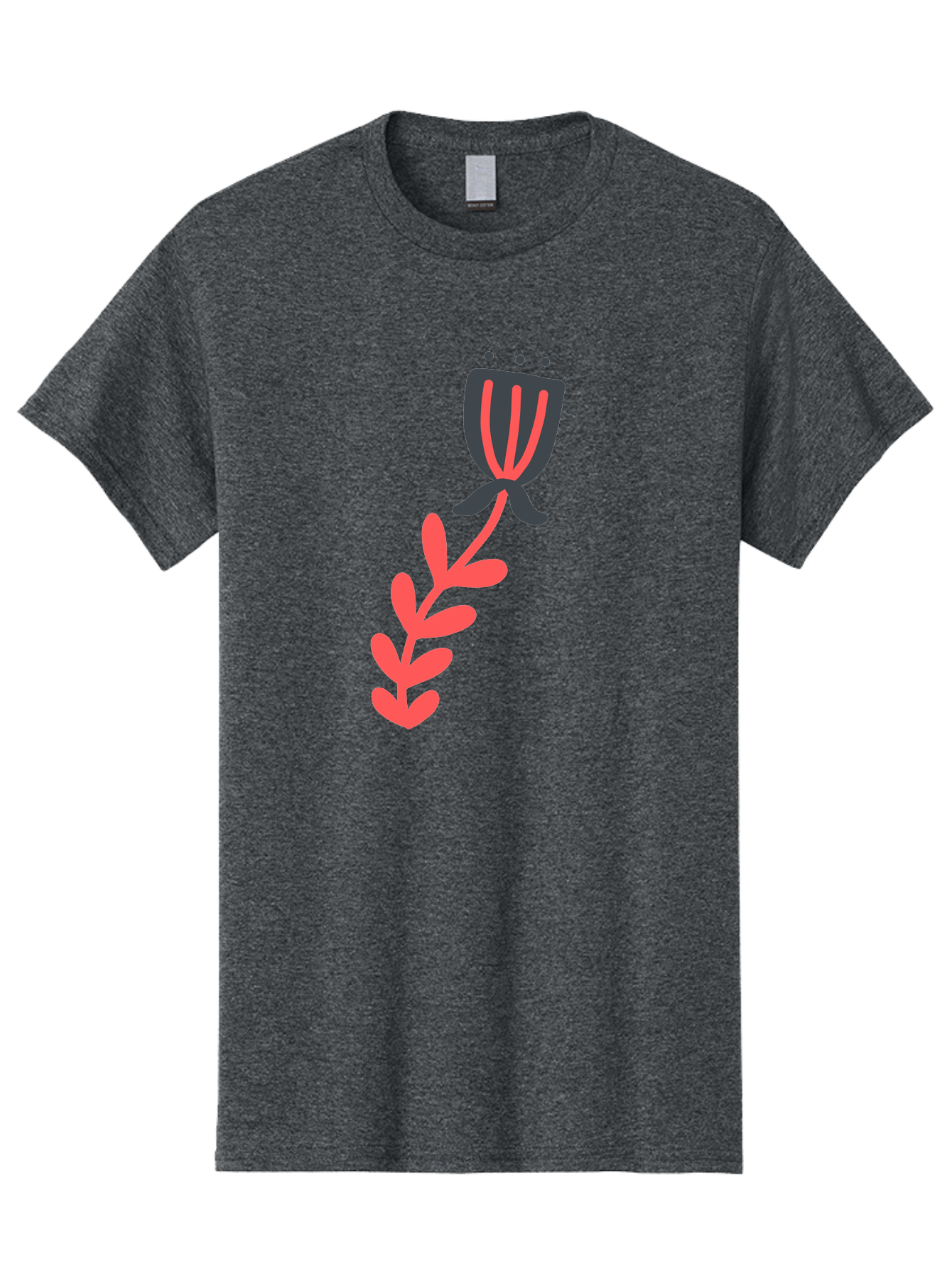 Flower-4 Men'S Graphic Tee, 100% Cotton, Comfortable Casual Summer Wear, Machine Washable, Stylized Tulip, Simple Design, Minimalist Art, Pink And Black, Floral Theme, Abstract Flower Aab724 7