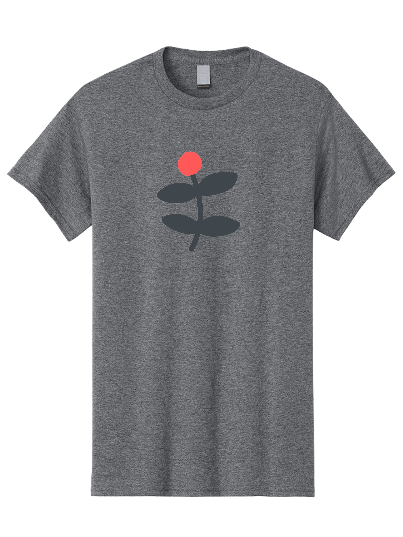 Flower-6 Men'S Graphic Tee, 100% Cotton, Comfortable Casual Summer Wear, Machine Washable, Simple Flower Illustration, Red Bud, Dark Grey Leaves, Minimalist Design, Modern Floral Art, Graphic Illustration, Bold Colors Aab726 1