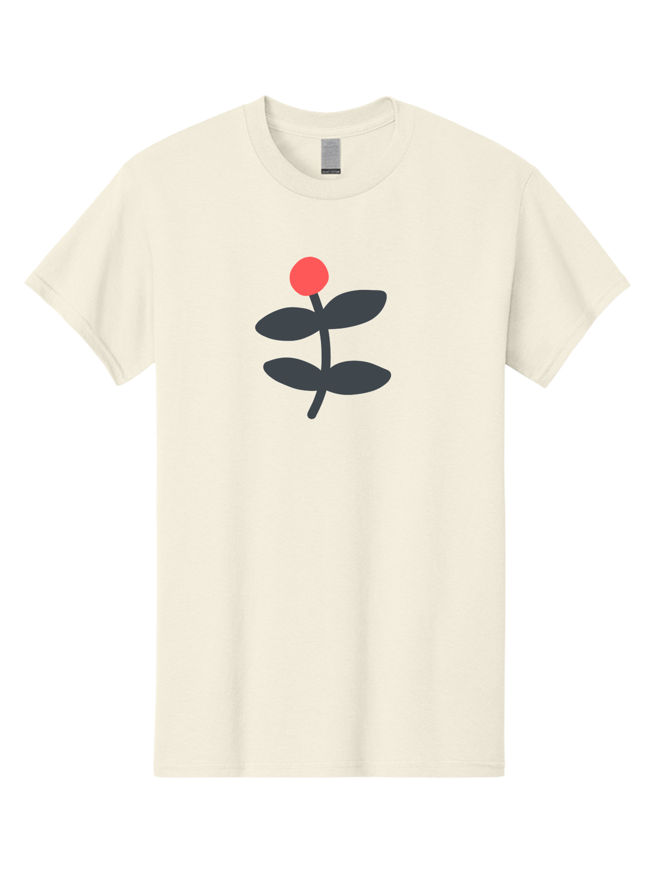 Flower-6 Men'S Graphic Tee, 100% Cotton, Comfortable Casual Summer Wear, Machine Washable, Simple Flower Illustration, Red Bud, Dark Grey Leaves, Minimalist Design, Modern Floral Art, Graphic Illustration, Bold Colors Aab726 3