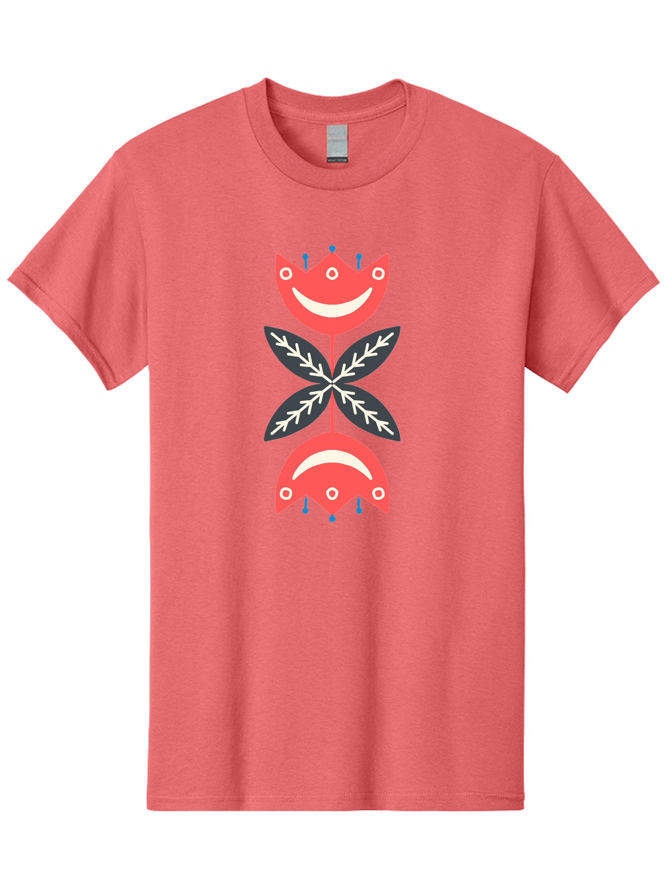 Flower-Face Men'S Graphic Tee, 100% Cotton, Comfortable Casual Summer Wear, Machine Washable, Red Smiley Faces, Playful Flowers, Cartoon Characters, Happy Emotions, Floral Designs, Whimsical Art, Cute Illustrations Aab729 29