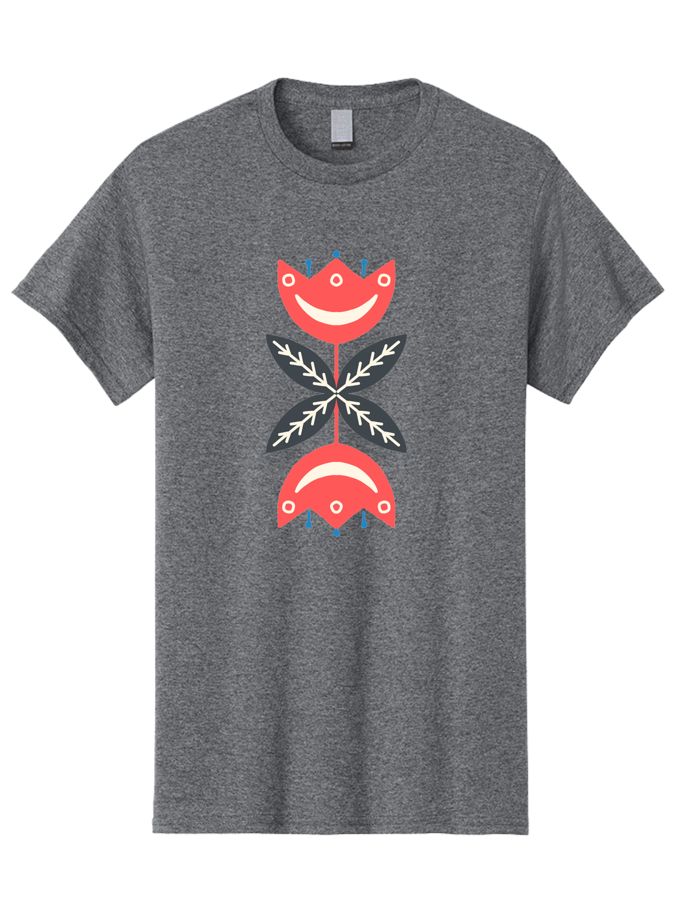 Flower-Face Men'S Graphic Tee, 100% Cotton, Comfortable Casual Summer Wear, Machine Washable, Red Smiley Faces, Playful Flowers, Cartoon Characters, Happy Emotions, Floral Designs, Whimsical Art, Cute Illustrations Aab729 19