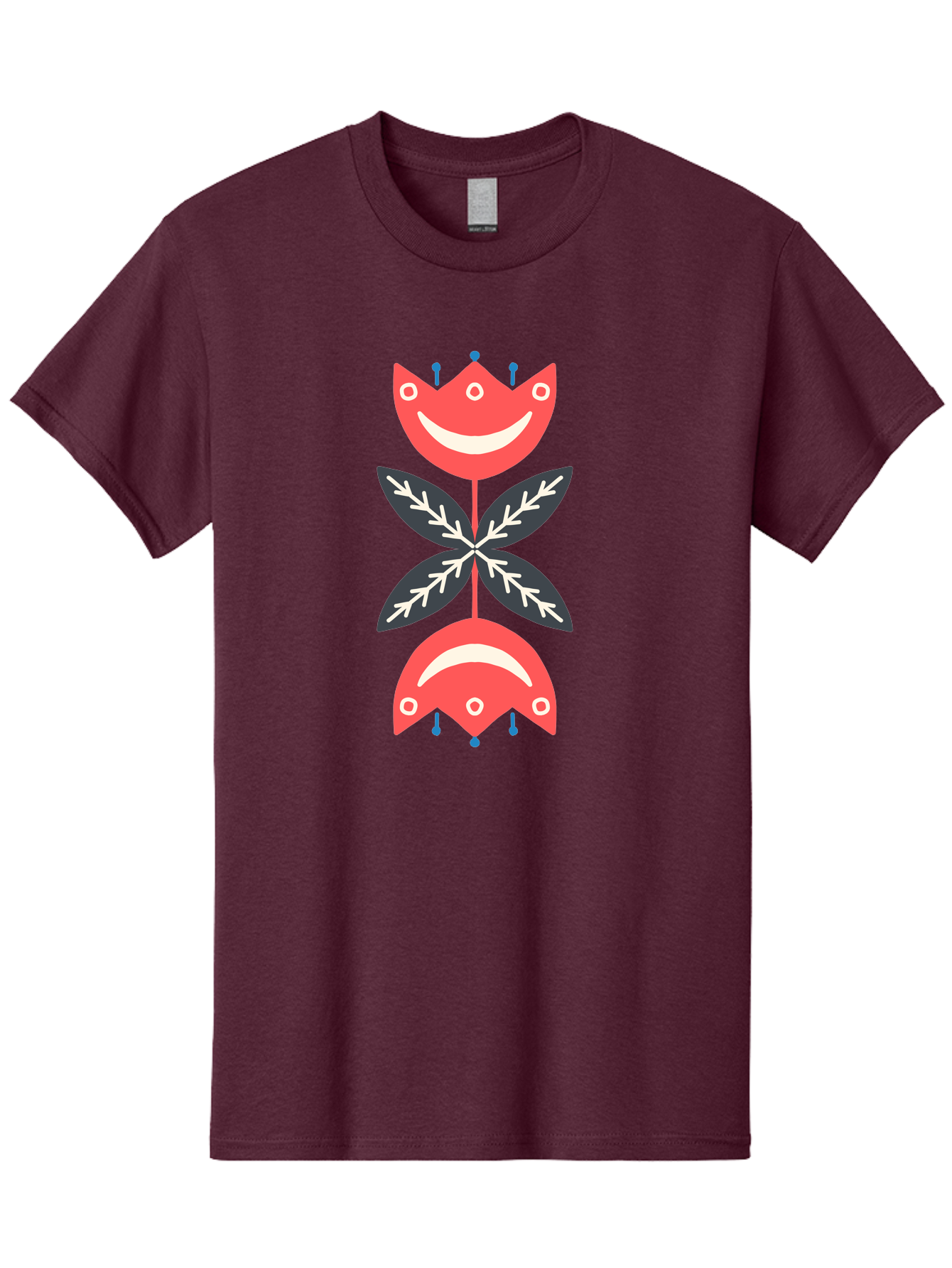 Flower-Face Men'S Graphic Tee, 100% Cotton, Comfortable Casual Summer Wear, Machine Washable, Red Smiley Faces, Playful Flowers, Cartoon Characters, Happy Emotions, Floral Designs, Whimsical Art, Cute Illustrations Aab729 5
