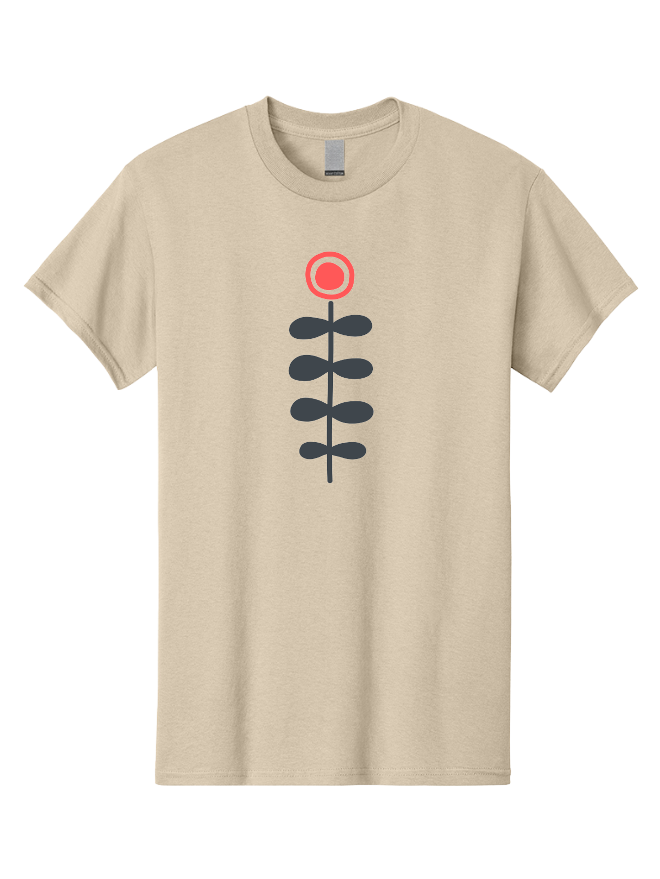 Flower-Icon-1 Men'S Graphic Tee, 100% Cotton, Comfortable Casual Summer Wear, Machine Washable, Simple Flower Graphic, Floral Design, Minimalist Art, Stem With Leaves, Red Flower Head, Graphic Illustration, Modern Botanical Aab731 13