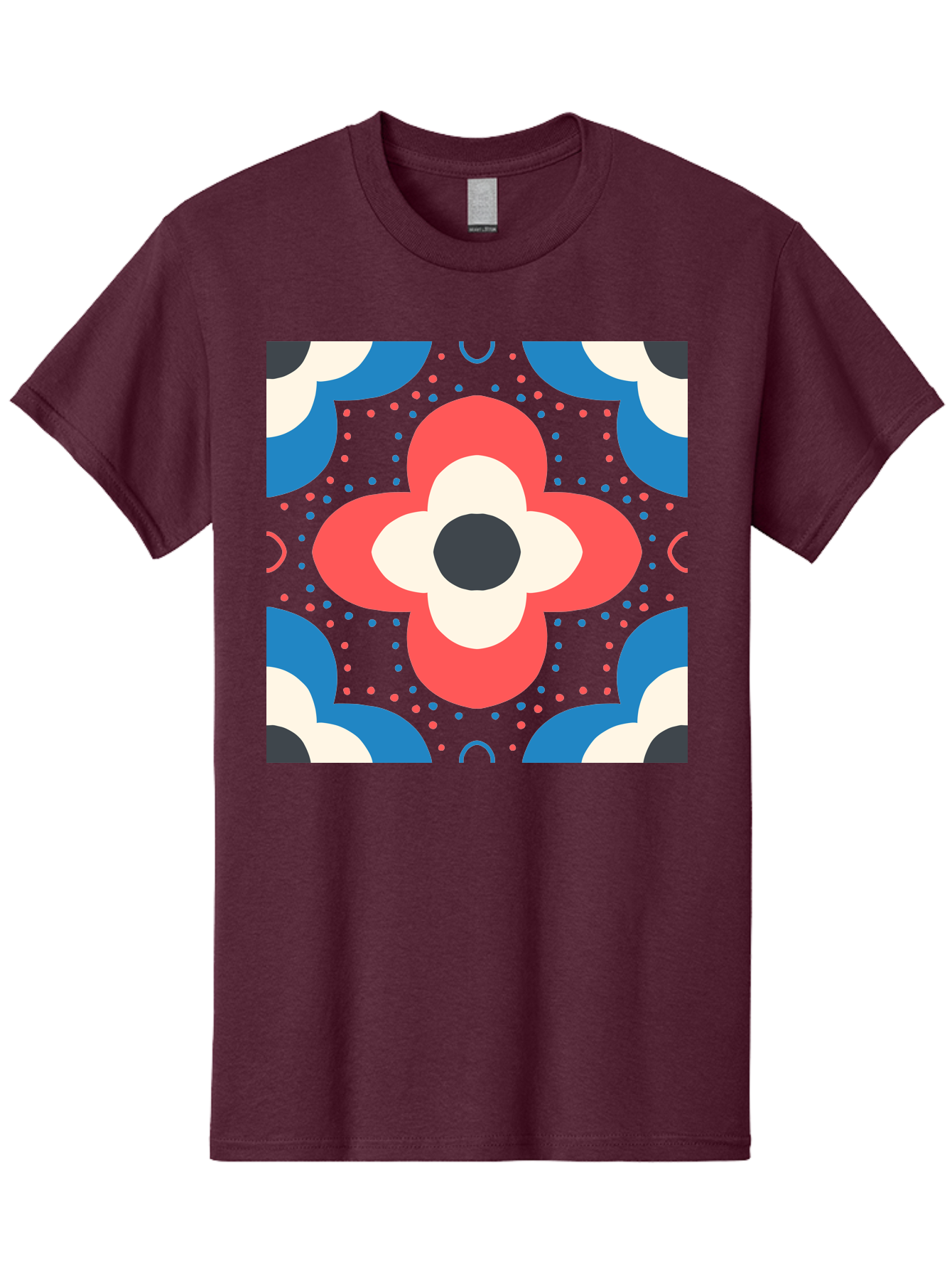 Flower-Pattern-3 Men'S Graphic Tee, 100% Cotton, Comfortable Casual Summer Wear, Machine Washable, Stylized Flower, Floral Pattern, Abstract Design, Geometric Shapes, Bold Colors, Vibrant Hues, Modern Art, Decorative Motif, Aab738 27