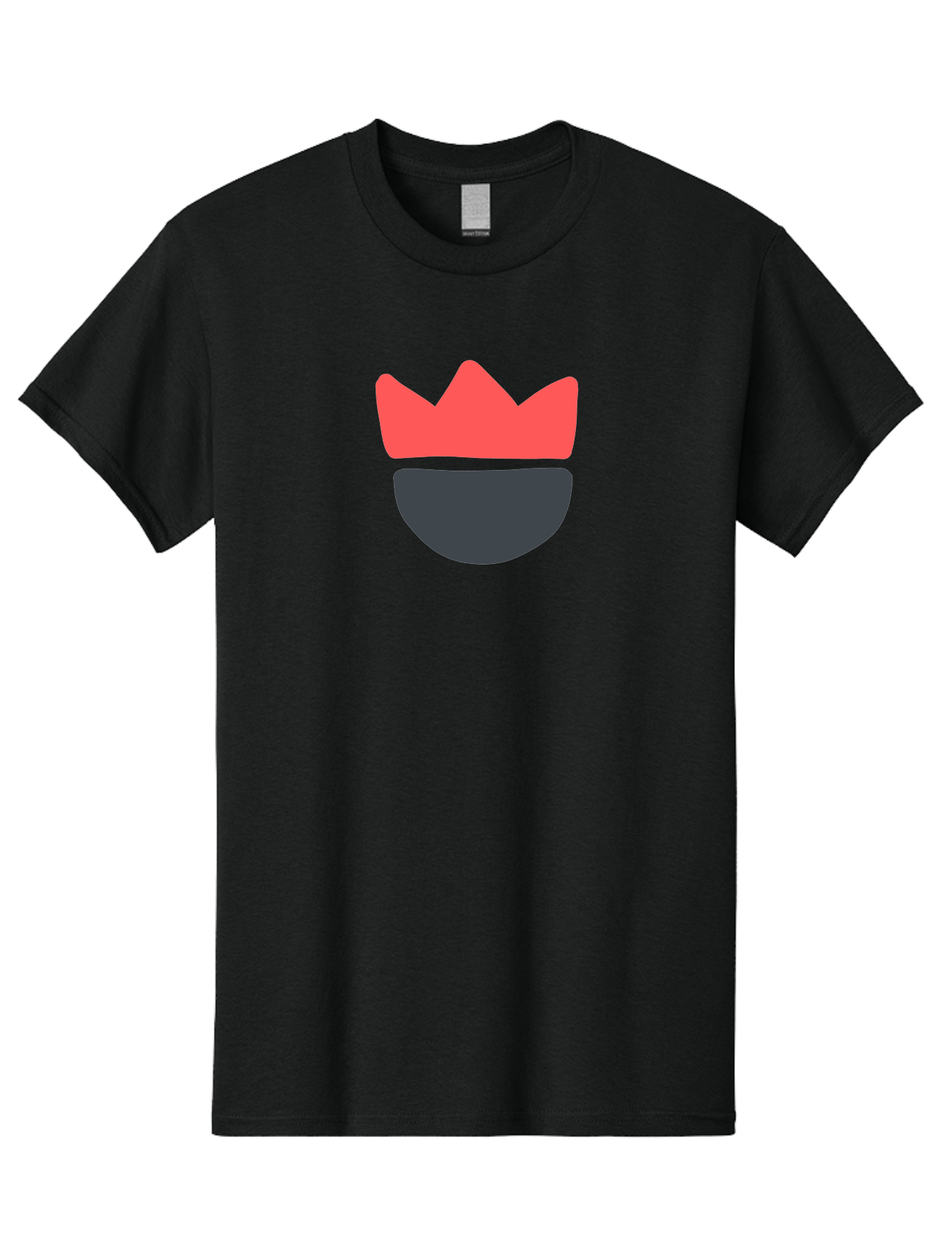 King-Face Men'S Graphic Tee, 100% Cotton, Comfortable Casual Summer Wear, Machine Washable, Crown, Bearded Man, Dark Blue Beard, Red Crown, Simple Illustration, Minimalist Art, Modern Design, King Icon, Facial Representation, Digital Graphics Aab759 25