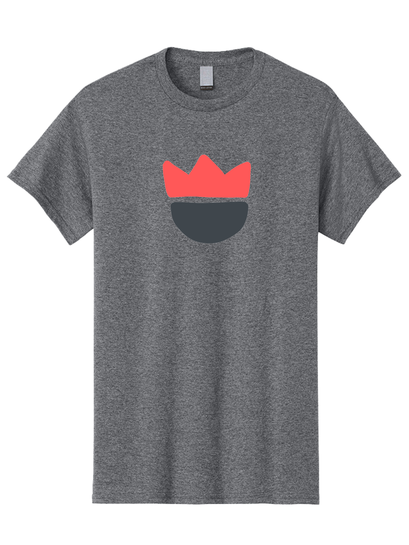 King-Face Men'S Graphic Tee, 100% Cotton, Comfortable Casual Summer Wear, Machine Washable, Crown, Bearded Man, Dark Blue Beard, Red Crown, Simple Illustration, Minimalist Art, Modern Design, King Icon, Facial Representation, Digital Graphics Aab759 19