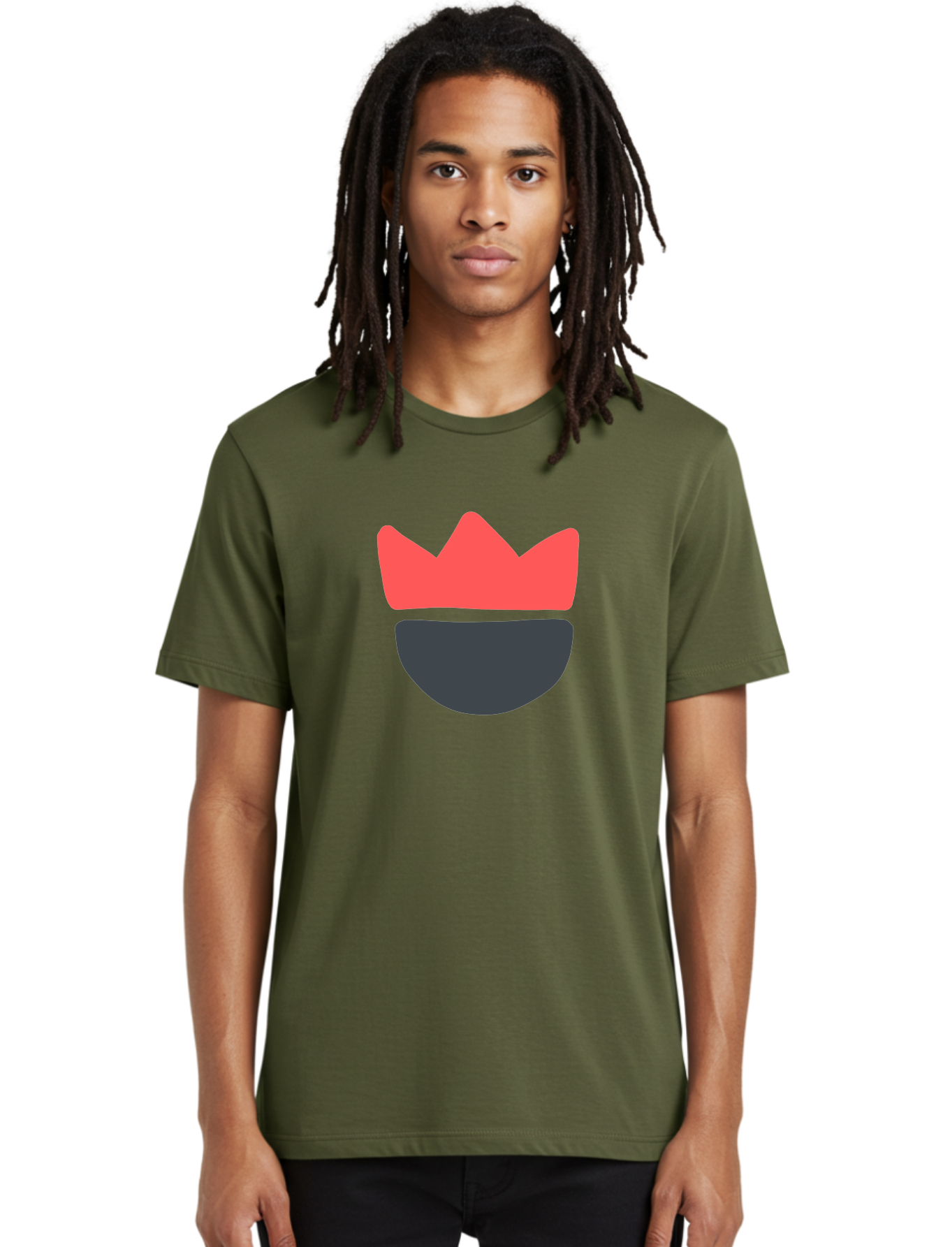 King-Face Men'S Graphic Tee, 100% Cotton, Comfortable Casual Summer Wear, Machine Washable, Crown, Bearded Man, Dark Blue Beard, Red Crown, Simple Illustration, Minimalist Art, Modern Design, King Icon, Facial Representation, Digital Graphics Aab759 30