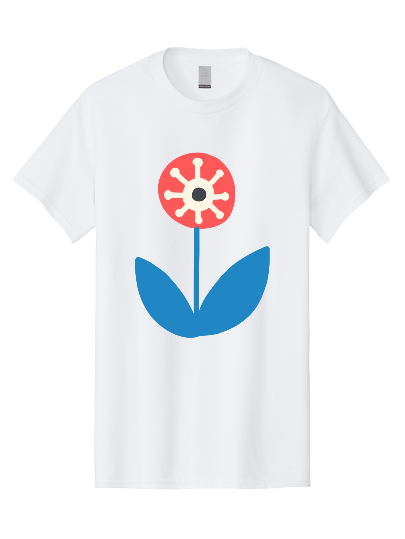 Piranha-Plant Men'S Graphic Tee, 100% Cotton, Comfortable Casual Summer Wear, Machine Washable, Cartoon Flower, Red Bloom, Blue Leaves, White And Black Center, Mushroom Inspired, Video Game Art, Super Mario, Simple Shapes, Bold Colors, Aab773 9