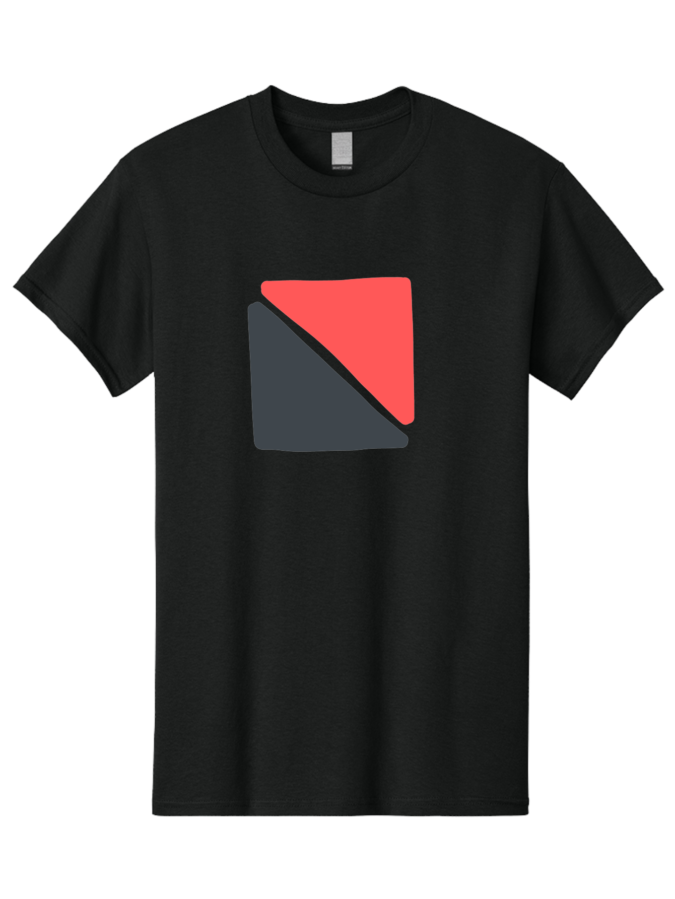Red-And-Black-Shapes Men'S Graphic Tee, 100% Cotton, Comfortable Casual Summer Wear, Machine Washable, Geometric Shapes, Abstract Design, Red And Black, Modern Art, Minimalist Style, Contrasting Colors, Simple Composition, Digital Art, Aab776 17