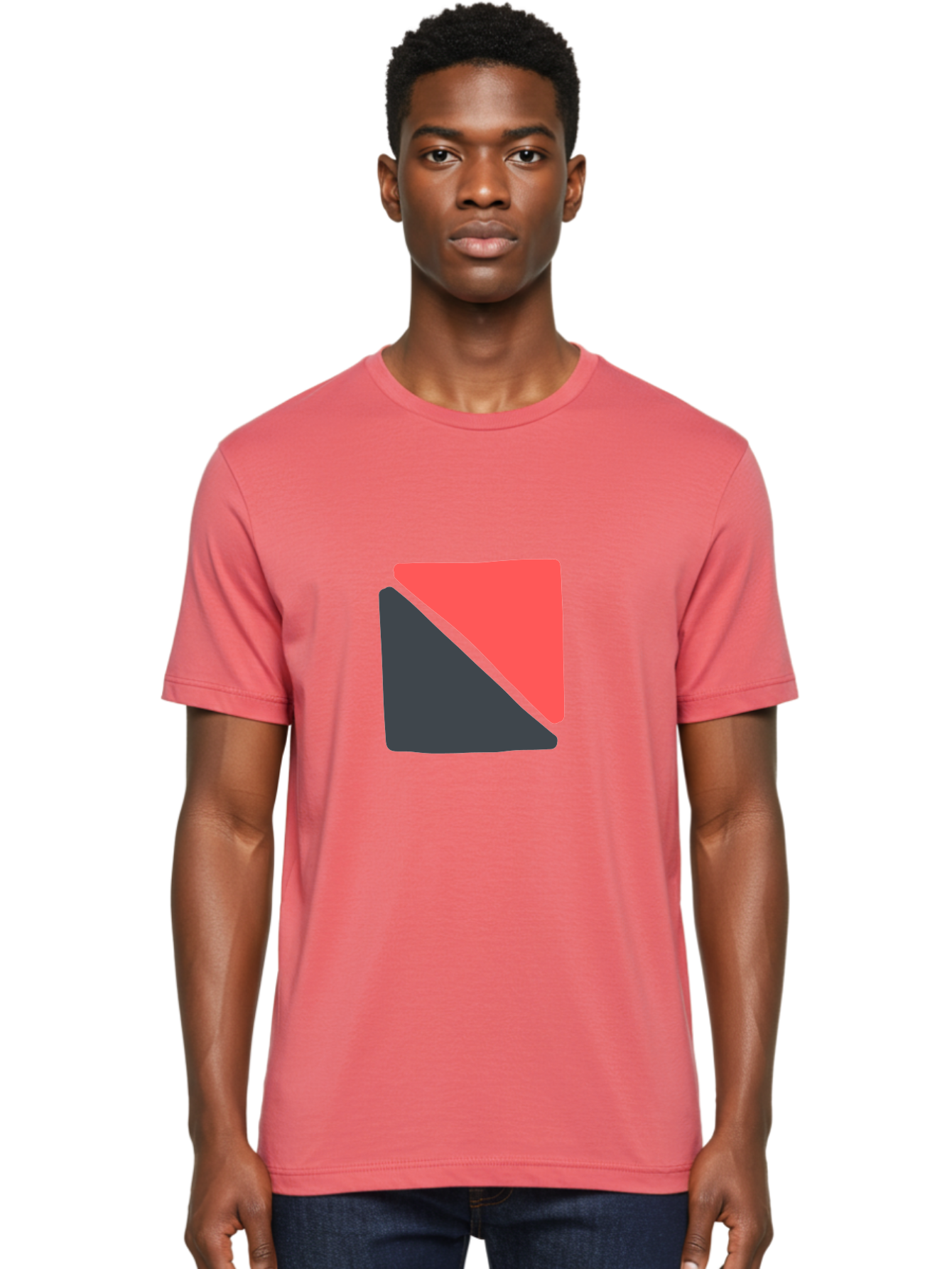 Red-And-Black-Shapes Men'S Graphic Tee, 100% Cotton, Comfortable Casual Summer Wear, Machine Washable, Geometric Shapes, Abstract Design, Red And Black, Modern Art, Minimalist Style, Contrasting Colors, Simple Composition, Digital Art, Aab776 10