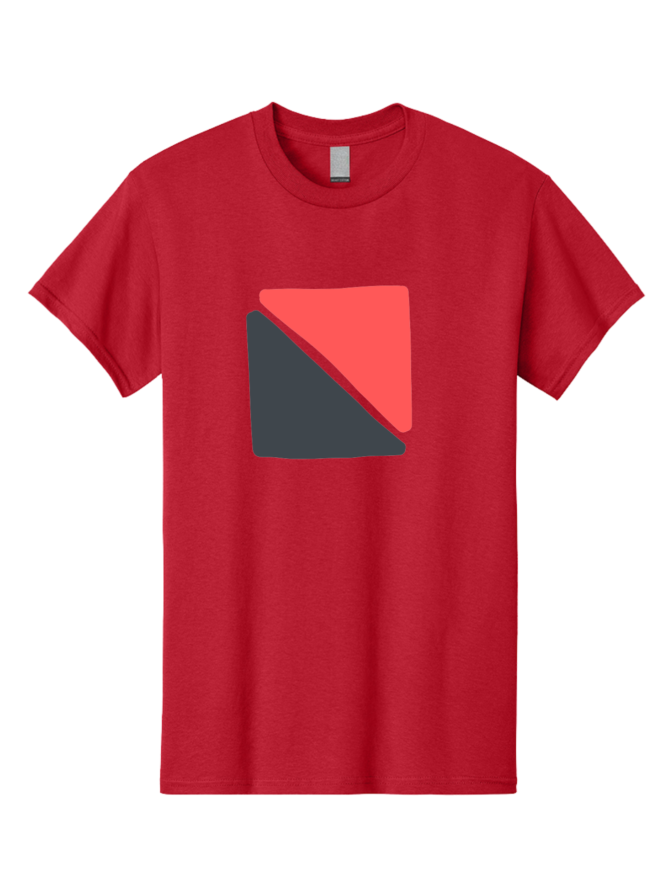 Red-And-Black-Shapes Men'S Graphic Tee, 100% Cotton, Comfortable Casual Summer Wear, Machine Washable, Geometric Shapes, Abstract Design, Red And Black, Modern Art, Minimalist Style, Contrasting Colors, Simple Composition, Digital Art, Aab776 27