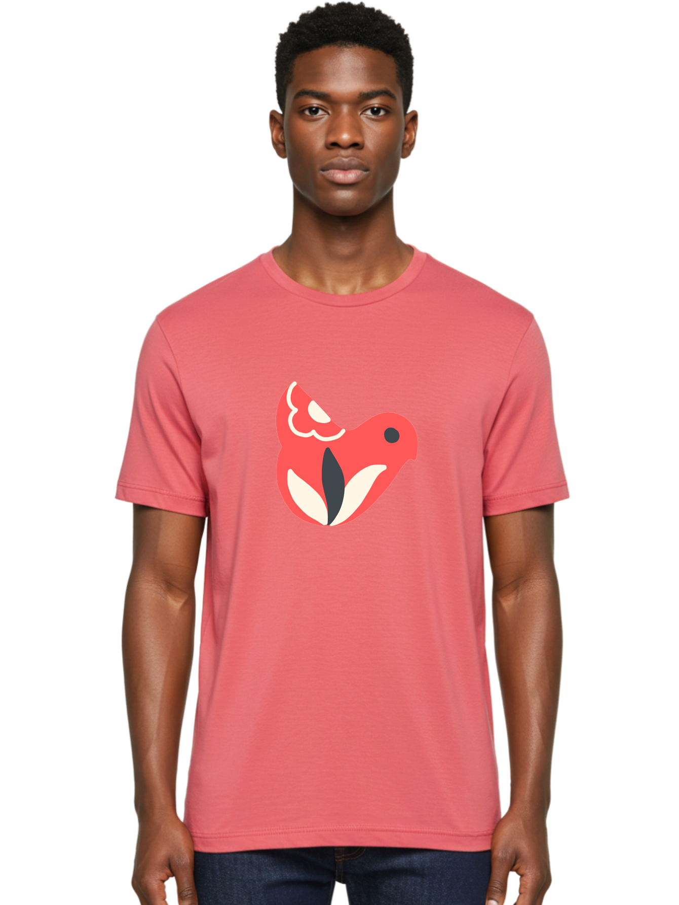 Red-Bird-1 Men'S Graphic Tee, 100% Cotton, Comfortable Casual Summer Wear, Machine Washable, Stylized Bird, Vibrant Red, Minimalist Design, Abstract Bird, Simple Logo, Cartoon Bird, Bird Icon, Modern Bird Graphic, Simple Bird Illustration, Aab778 28