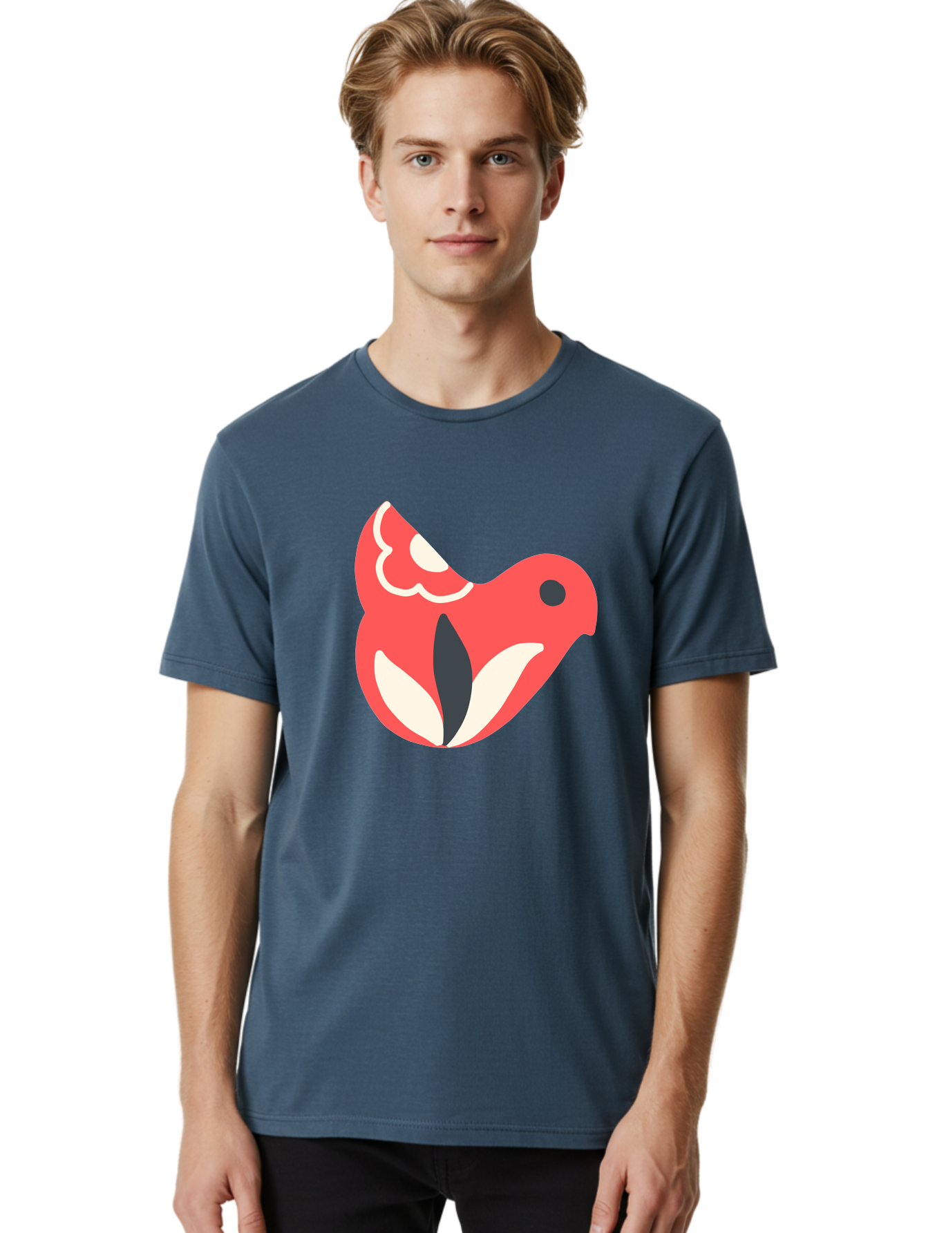 Red-Bird-1 Men'S Graphic Tee, 100% Cotton, Comfortable Casual Summer Wear, Machine Washable, Stylized Bird, Vibrant Red, Minimalist Design, Abstract Bird, Simple Logo, Cartoon Bird, Bird Icon, Modern Bird Graphic, Simple Bird Illustration, Aab778 20