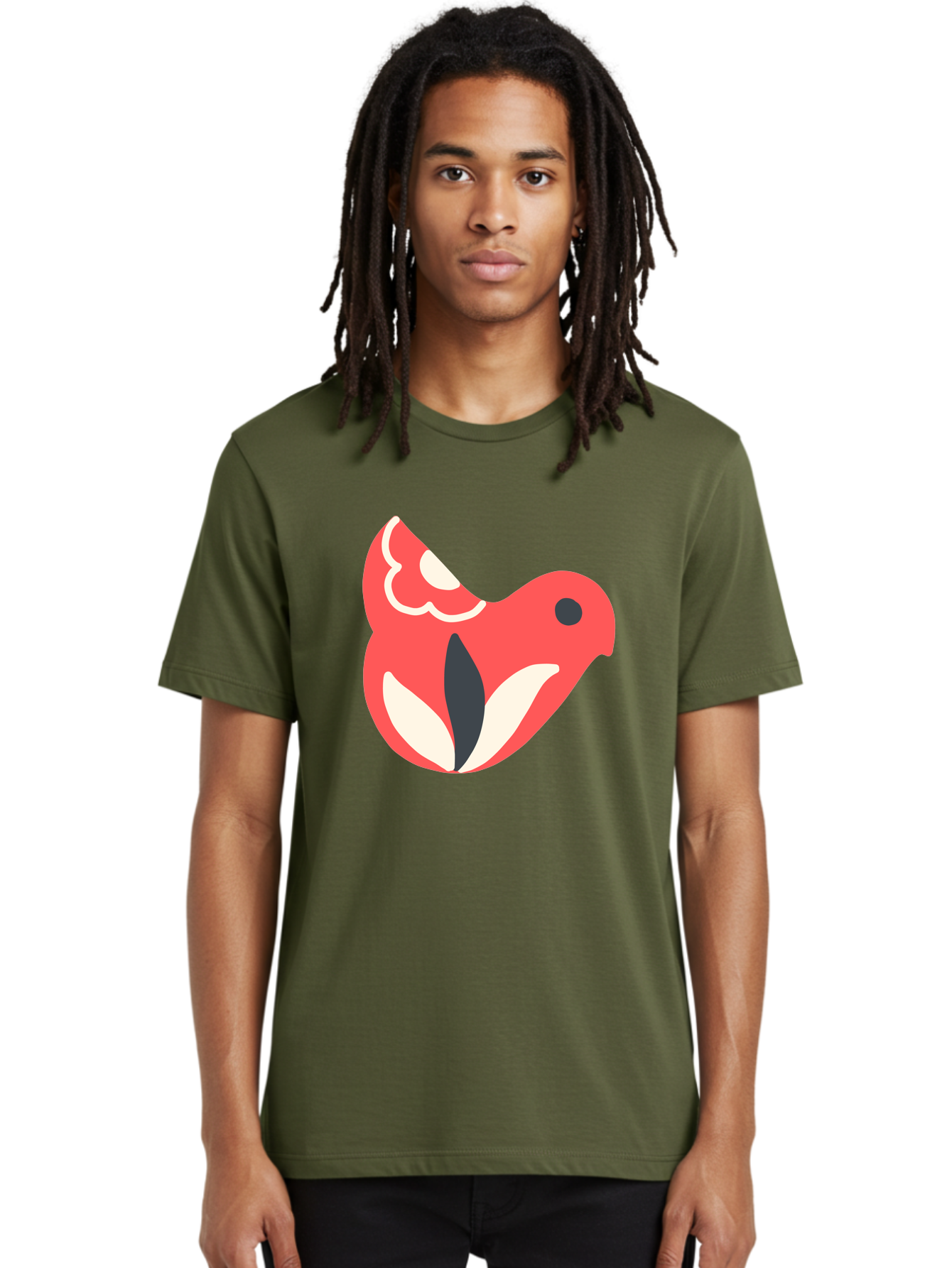 Red-Bird-1 Men'S Graphic Tee, 100% Cotton, Comfortable Casual Summer Wear, Machine Washable, Stylized Bird, Vibrant Red, Minimalist Design, Abstract Bird, Simple Logo, Cartoon Bird, Bird Icon, Modern Bird Graphic, Simple Bird Illustration, Aab778 30