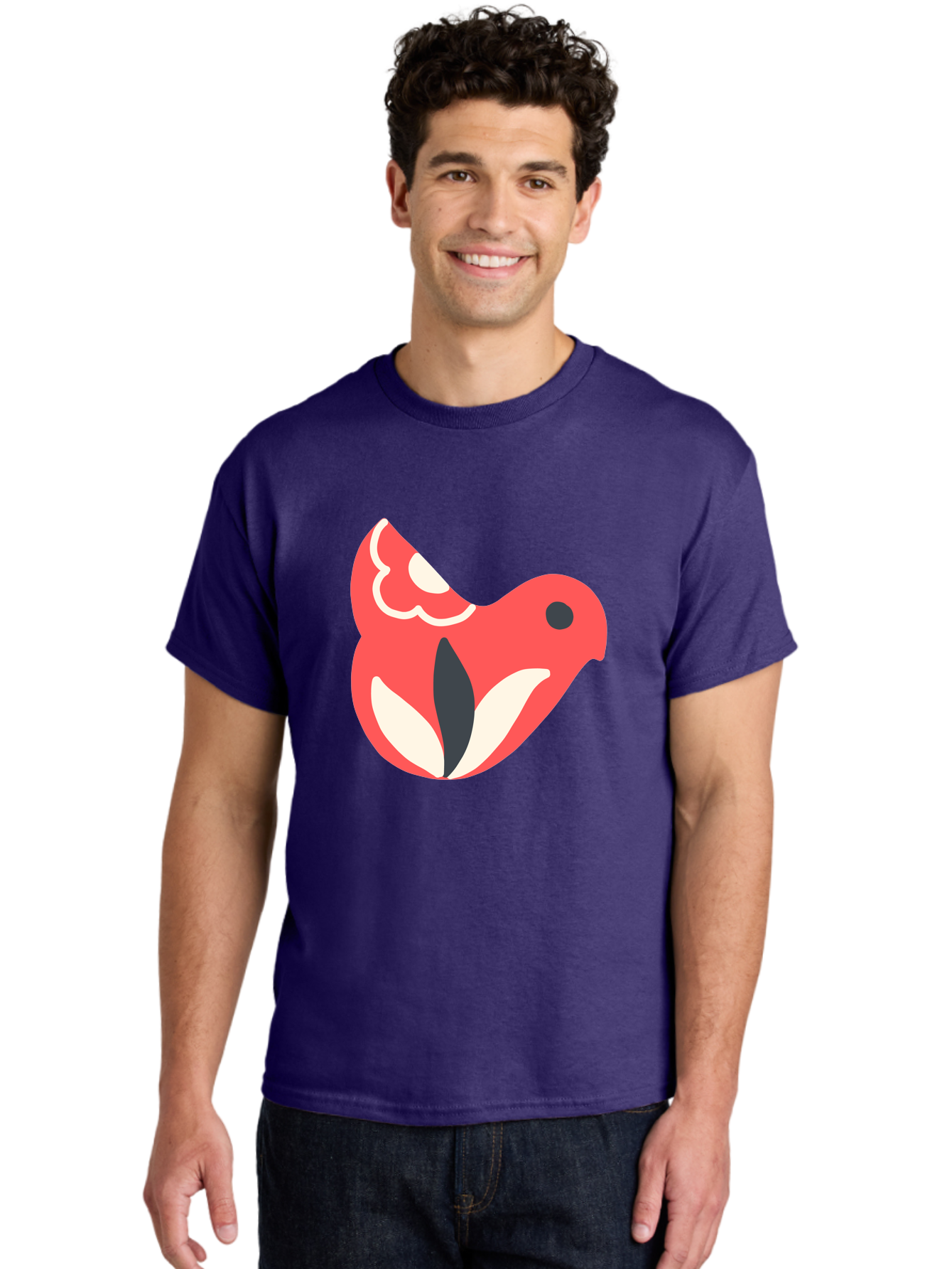 Red-Bird-1 Men'S Graphic Tee, 100% Cotton, Comfortable Casual Summer Wear, Machine Washable, Stylized Bird, Vibrant Red, Minimalist Design, Abstract Bird, Simple Logo, Cartoon Bird, Bird Icon, Modern Bird Graphic, Simple Bird Illustration, Aab778 26