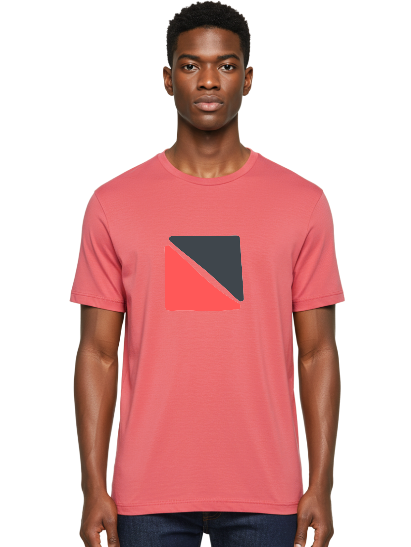Red-Black-Square Men'S Graphic Tee, 100% Cotton, Comfortable Casual Summer Wear, Machine Washable, Abstract Geometric Shape, Red And Black Trapezoid, Modern Design Elements, Graphic Design Inspiration, Bold Color Combination, Minimalist Art Aab780 20