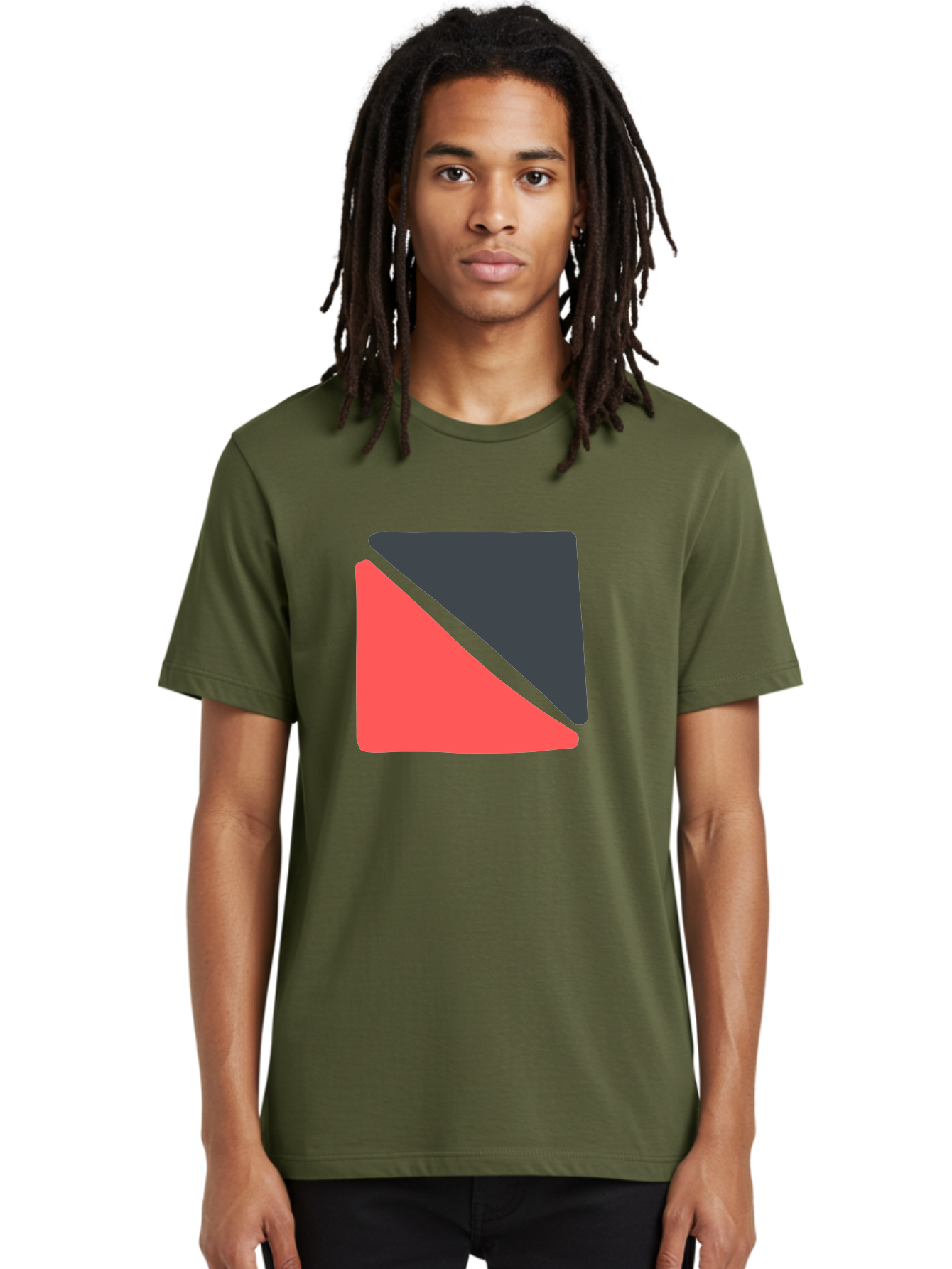 Red-Black-Square Men'S Graphic Tee, 100% Cotton, Comfortable Casual Summer Wear, Machine Washable, Abstract Geometric Shape, Red And Black Trapezoid, Modern Design Elements, Graphic Design Inspiration, Bold Color Combination, Minimalist Art Aab780 22