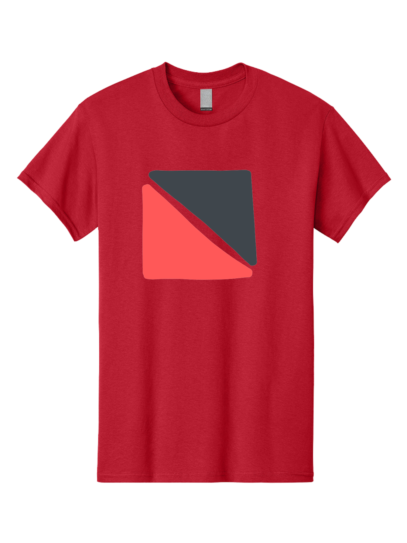 Red-Black-Square Men'S Graphic Tee, 100% Cotton, Comfortable Casual Summer Wear, Machine Washable, Abstract Geometric Shape, Red And Black Trapezoid, Modern Design Elements, Graphic Design Inspiration, Bold Color Combination, Minimalist Art Aab780 3